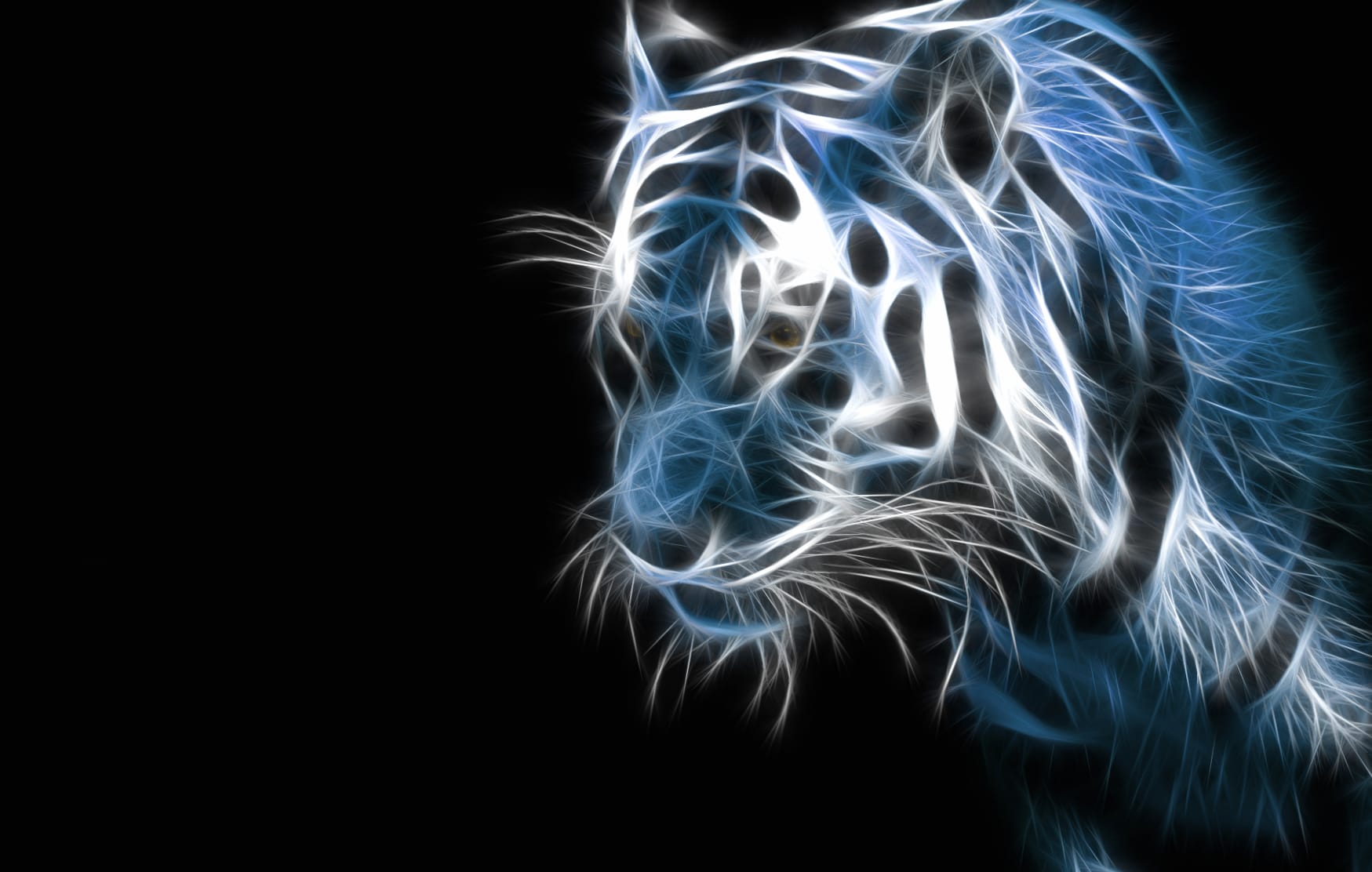 Fractal White Tiger at 1920 x 1080 HD size wallpapers HD quality