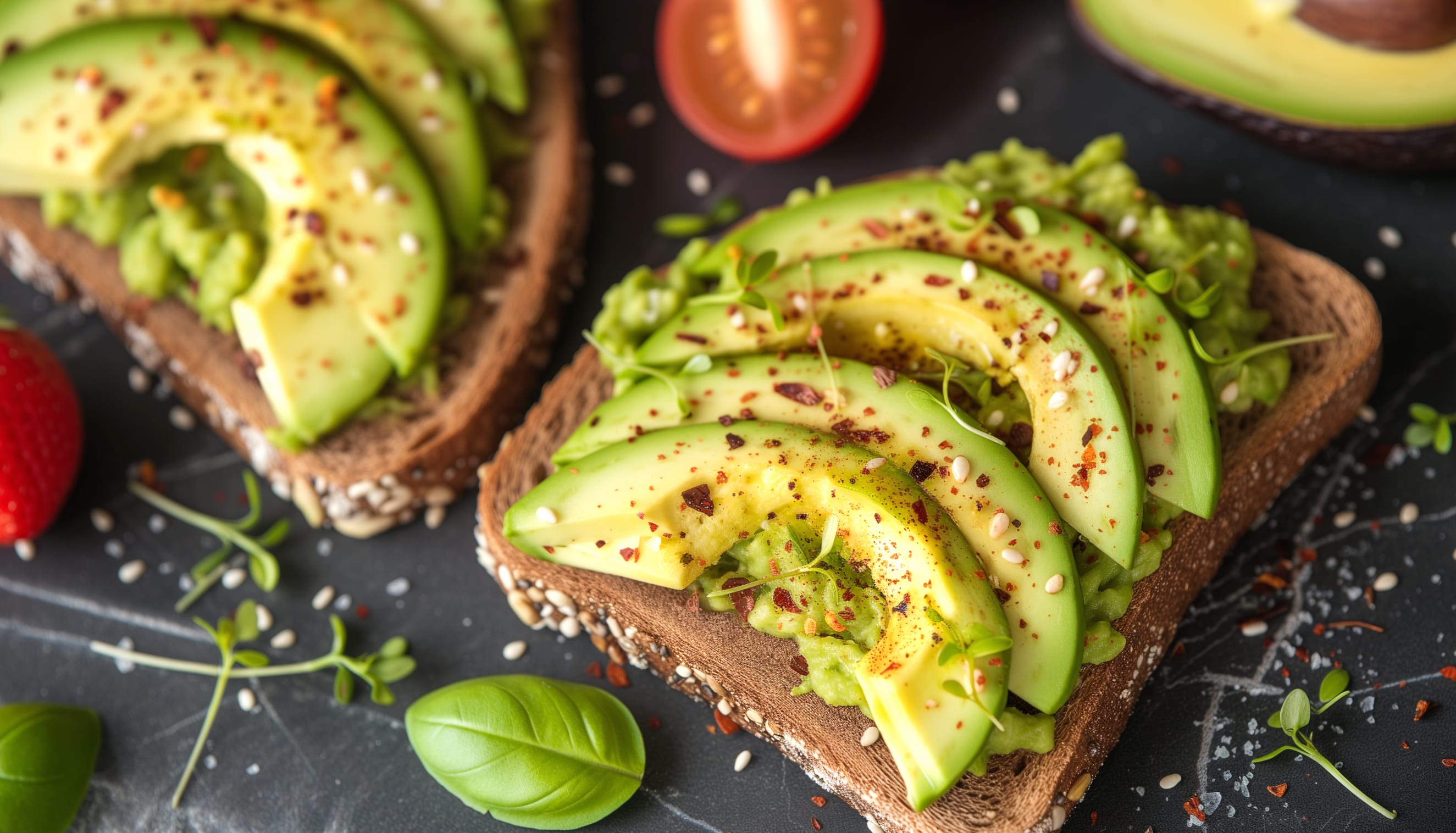 Fresh Avocado Toast - Perfect Breakfast Background at 1600 x 900 HD size wallpapers HD quality