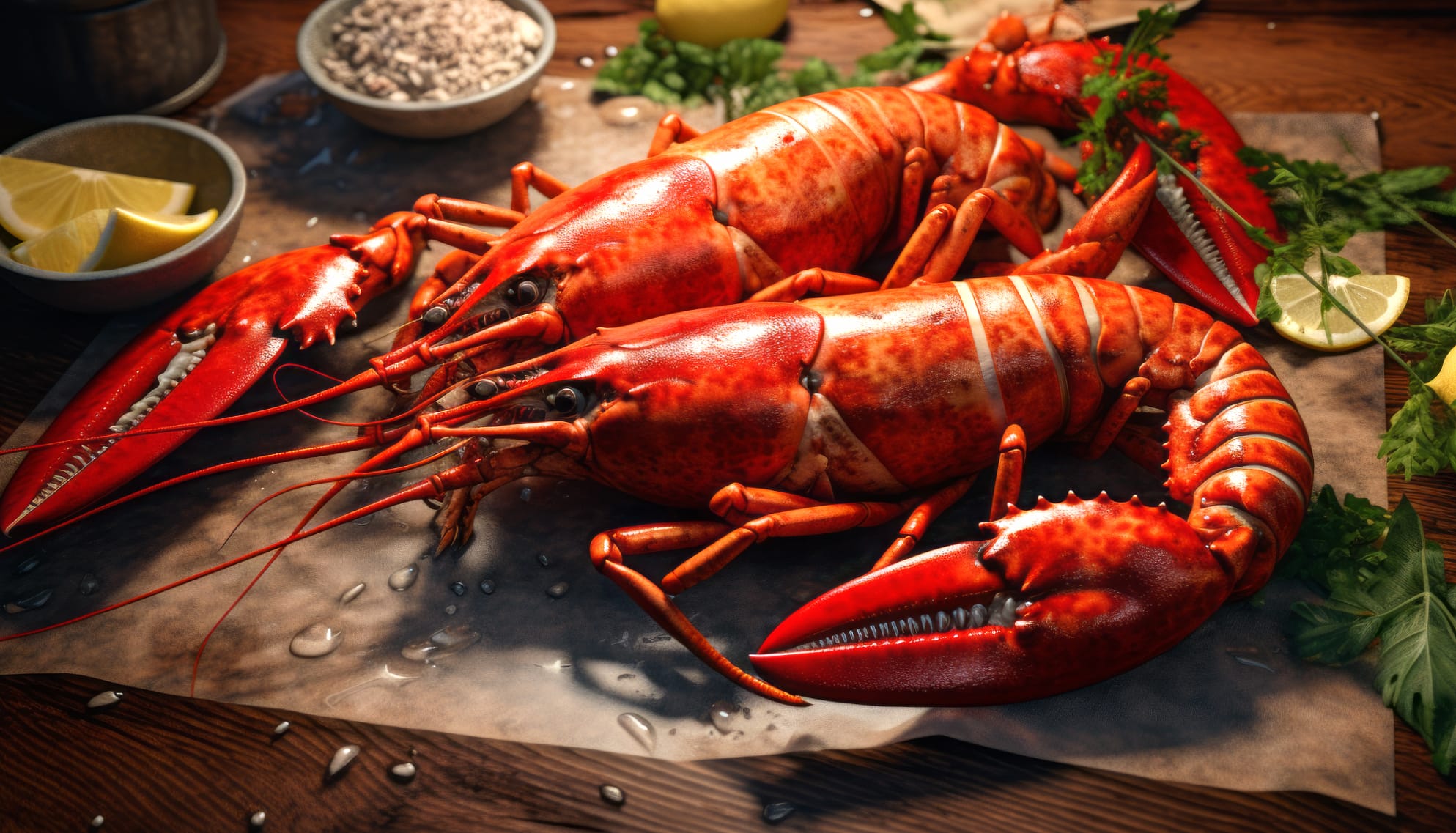 Fresh Lobster Seafood Feast wallpapers HD quality