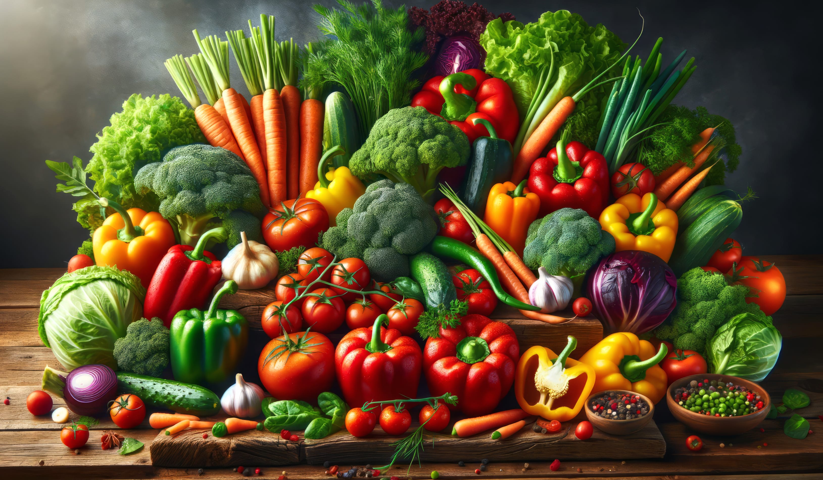 Fresh Vegetable Medley at 1024 x 768 size wallpapers HD quality