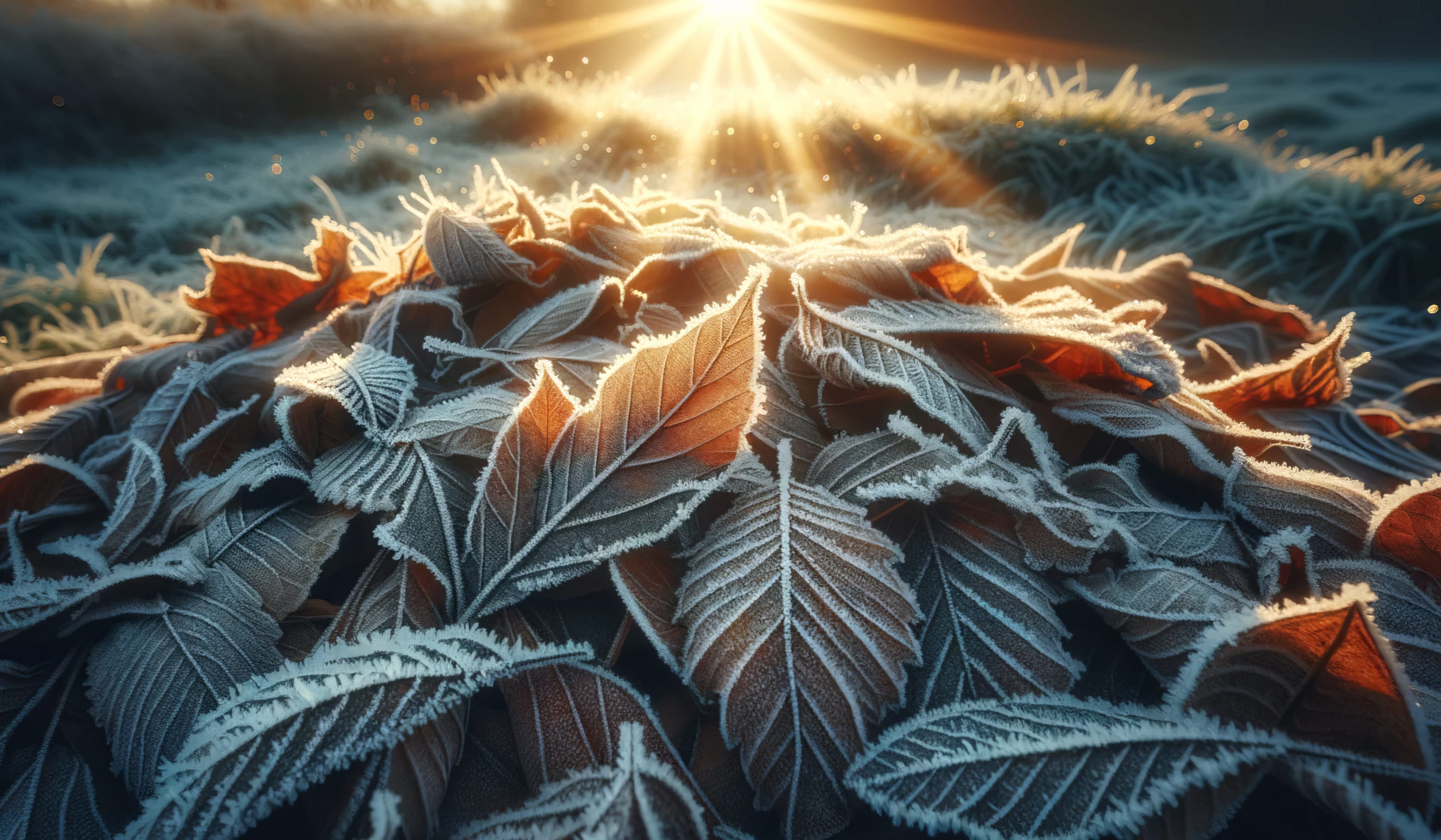 Frosty Leaves on a Cold Morning wallpapers HD quality