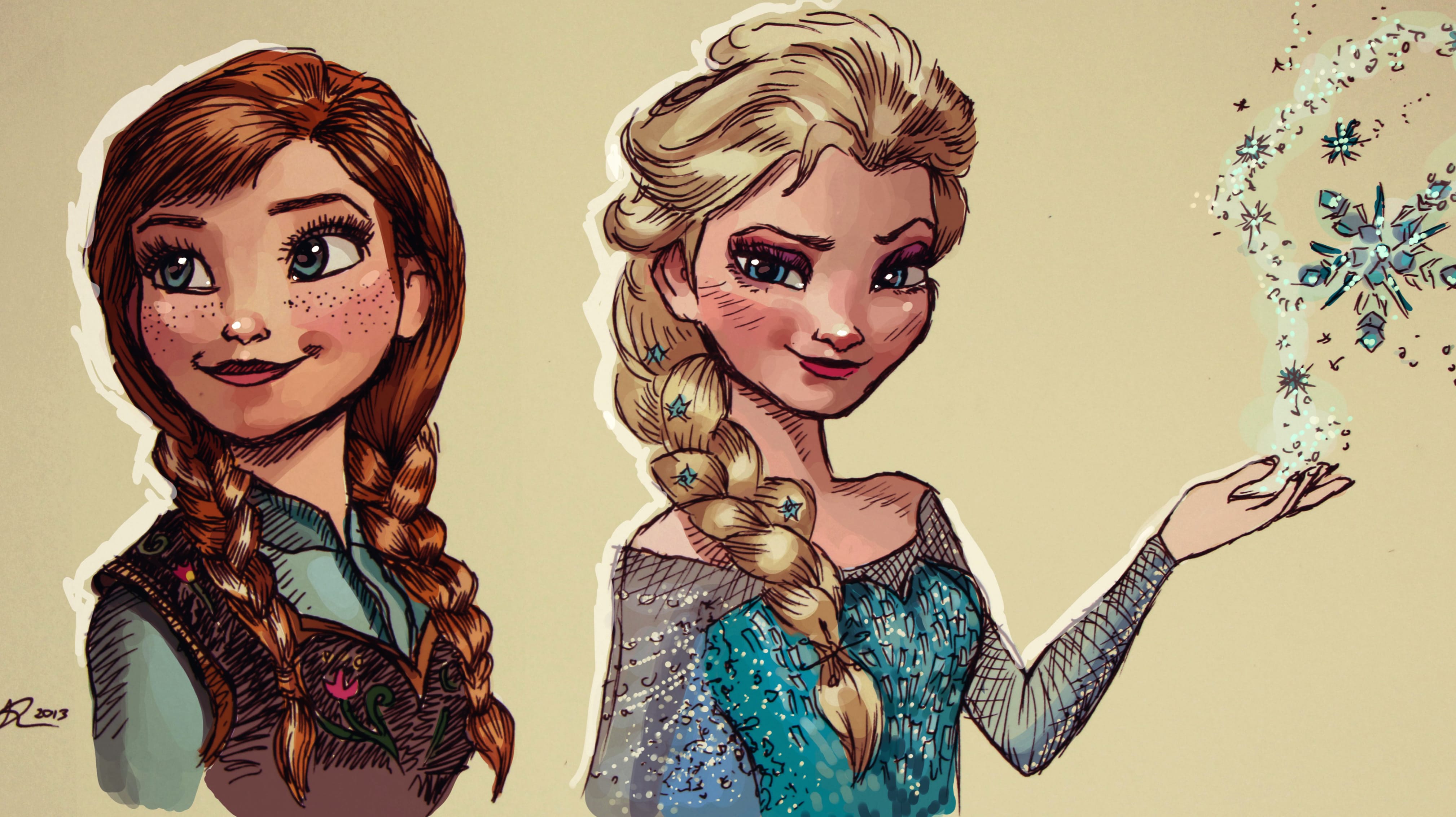 Frozen Magic Elsa & Anna 4K UHD Wallpaper wallpapers HD quality