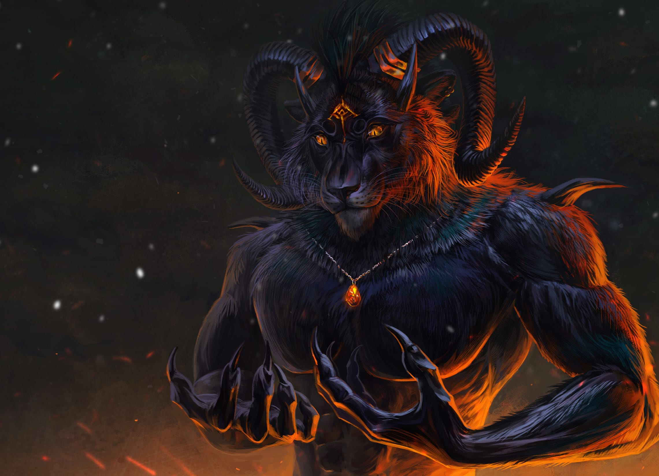 Furry Chimera Fantasy at 750 x 1334 iPhone 6 size wallpapers HD quality