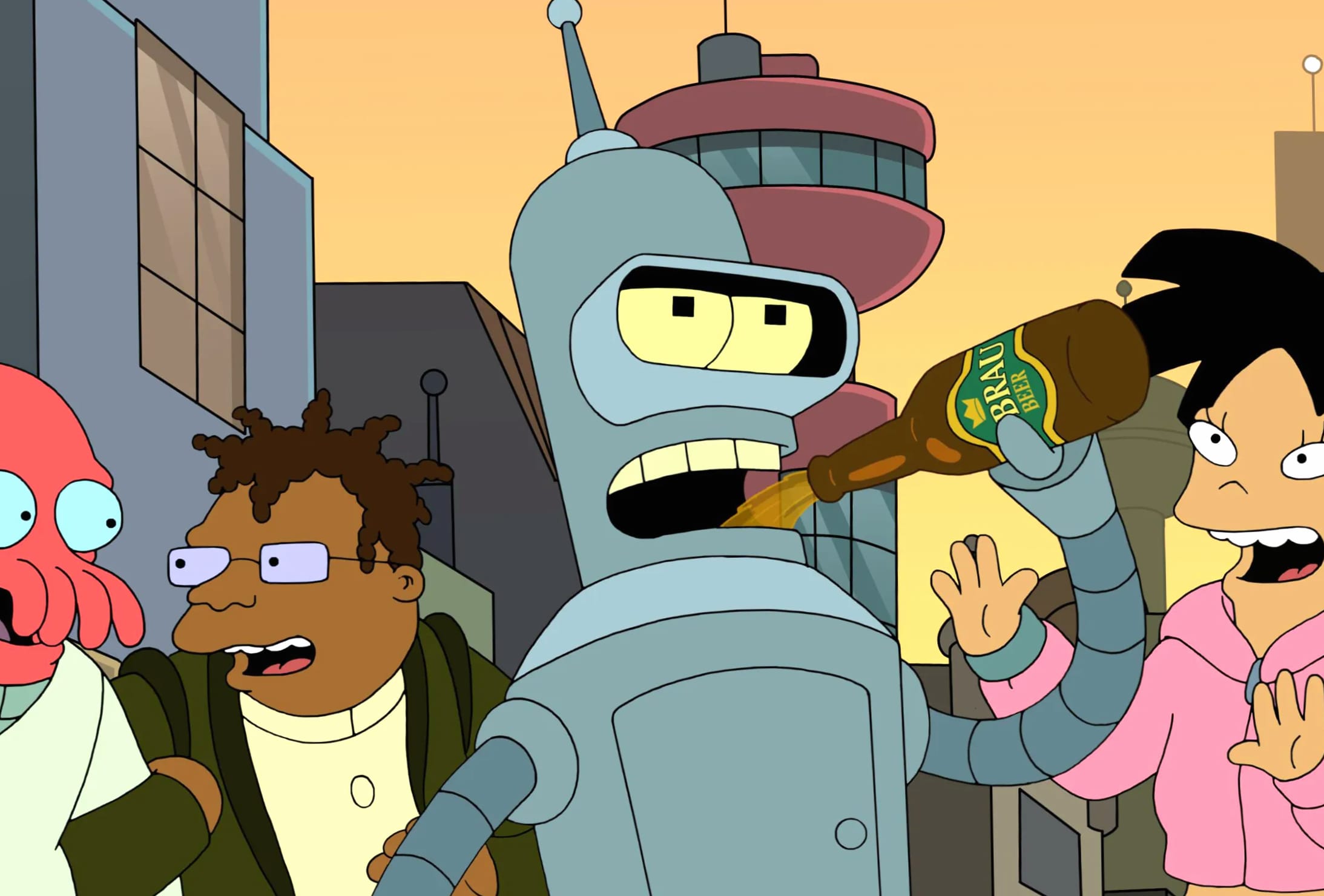 Futurama Group Fun - Bender, Amy, Zoidberg & Hermes at 2560 x 1440 HD size wallpapers HD quality