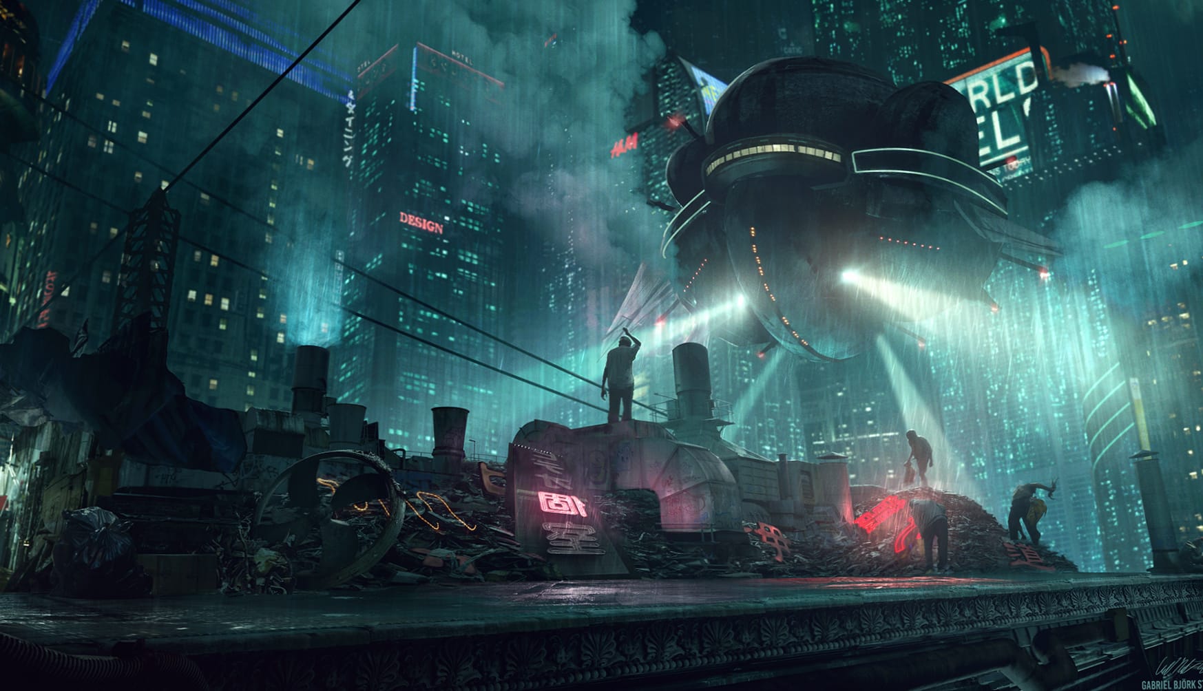 Futuristic Cyberpunk Cityscape wallpapers HD quality