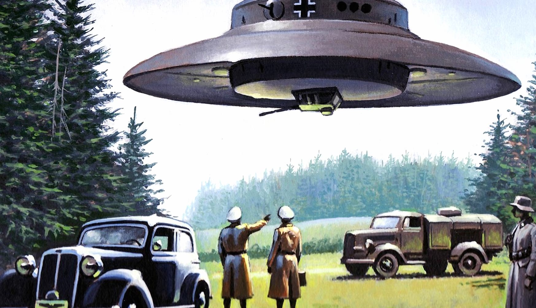 Futuristic Nazi UFO Sci-Fi Spaceship at 1024 x 768 size wallpapers HD quality