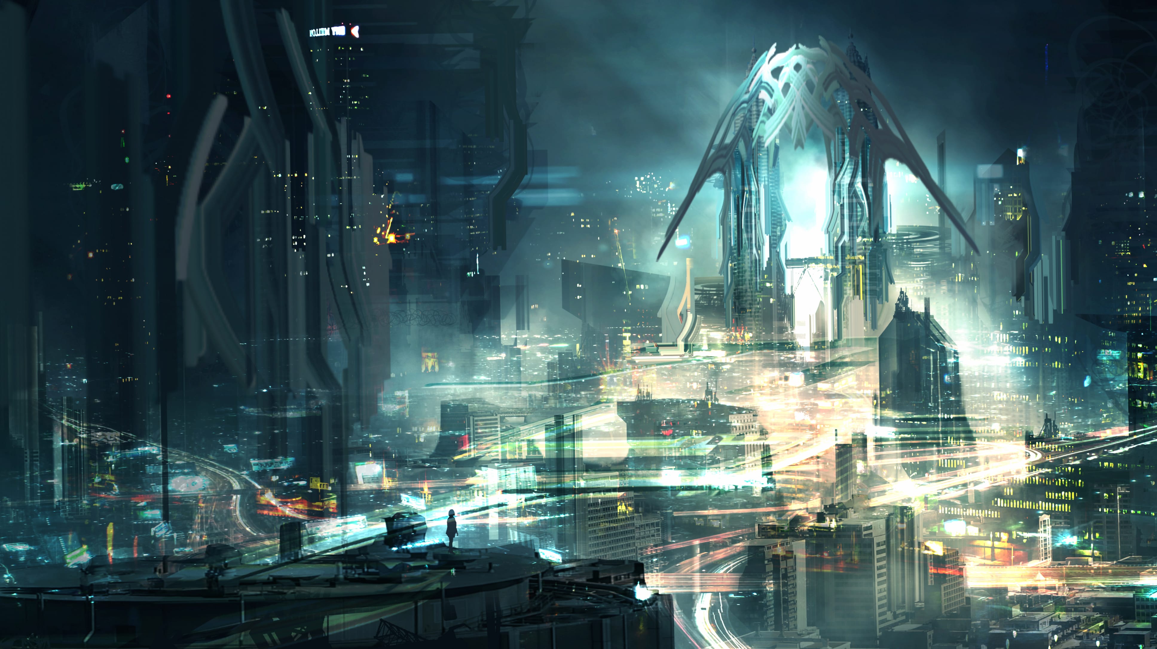 Futuristic Sci-Fi Cityscape - wallpapers HD quality