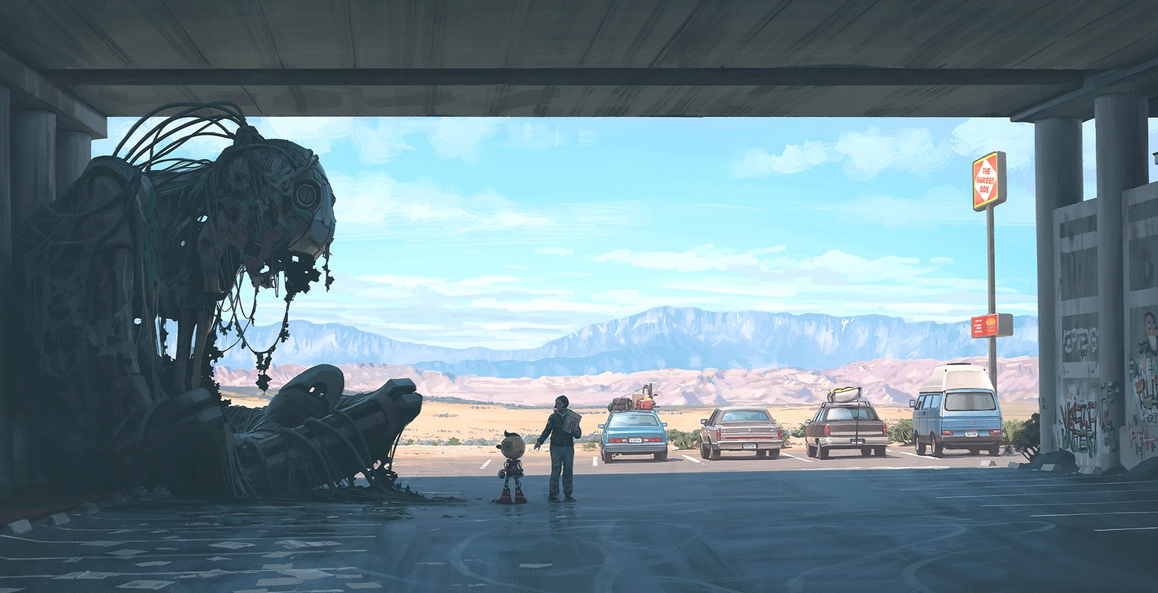 Futuristic Sci-Fi Robot Parking wallpapers HD quality