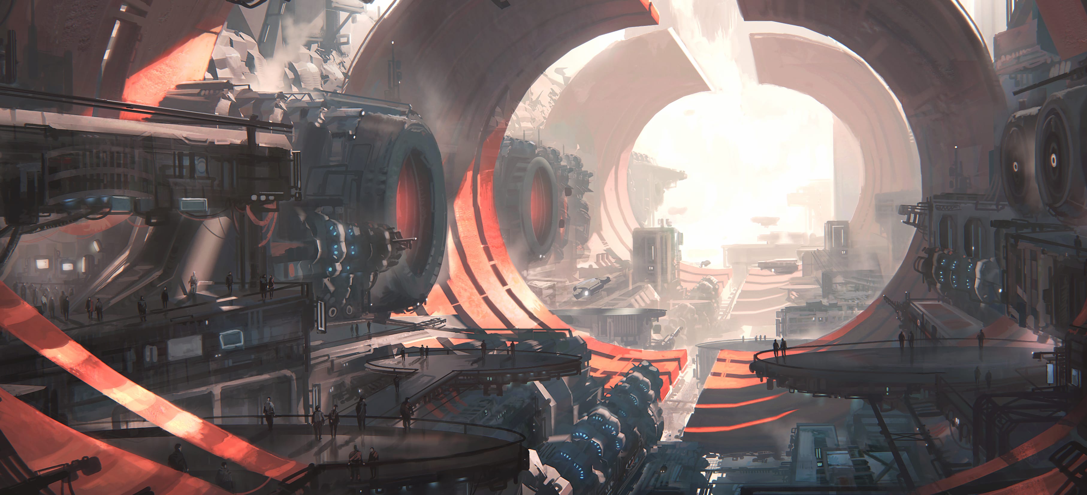 Futuristic Spaceport A Stunning for Sci-Fi Lovers wallpapers HD quality