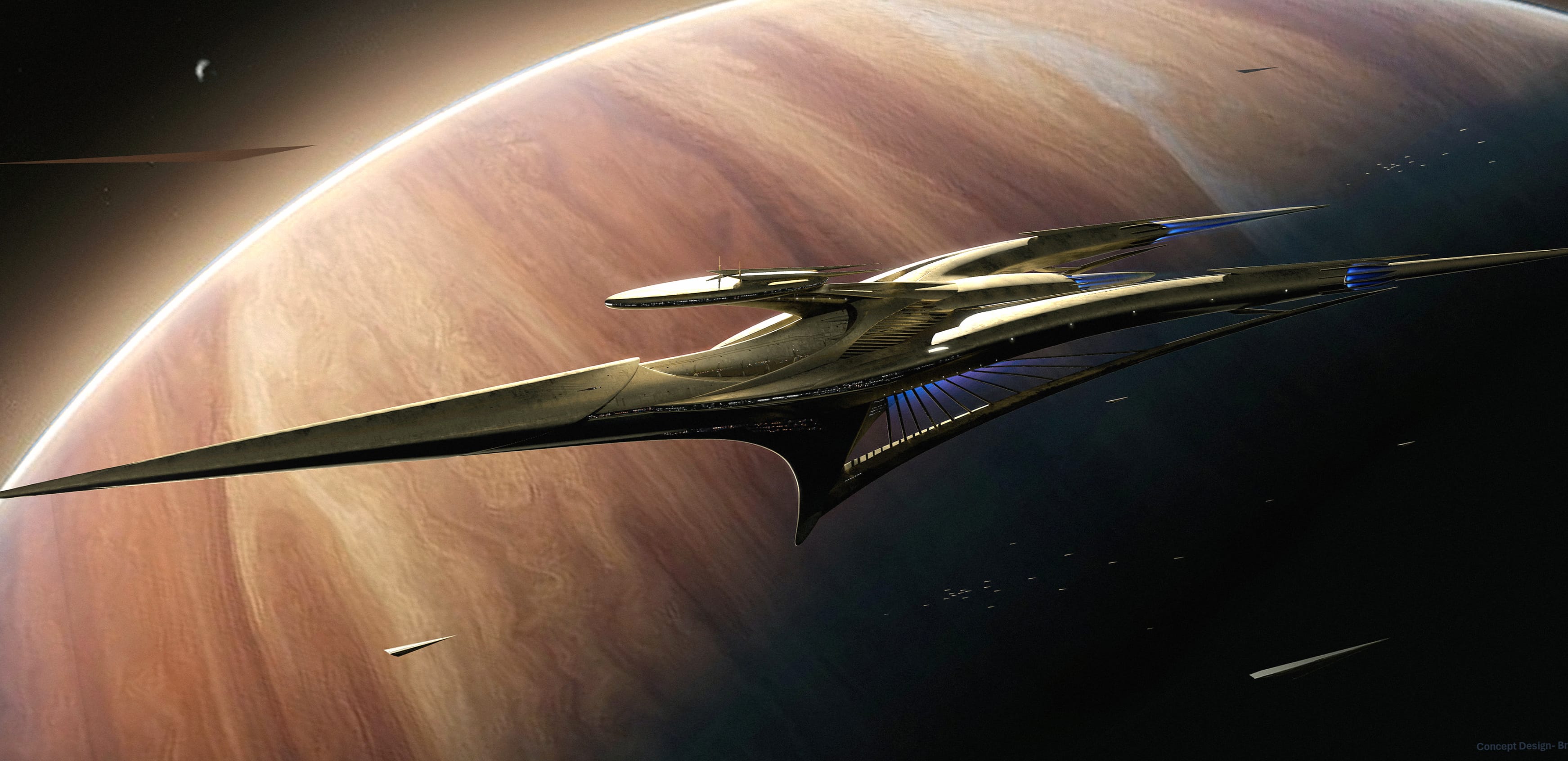 Futuristic Spaceship - Sci-Fi Extravaganza at 1280 x 720 HD size wallpapers HD quality