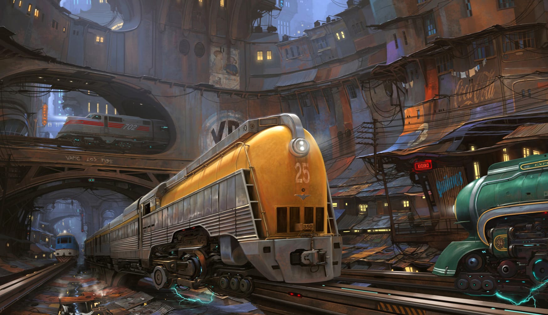 Futuristic Train Locomotive Sci Fi Vehicle wallpapers HD quality