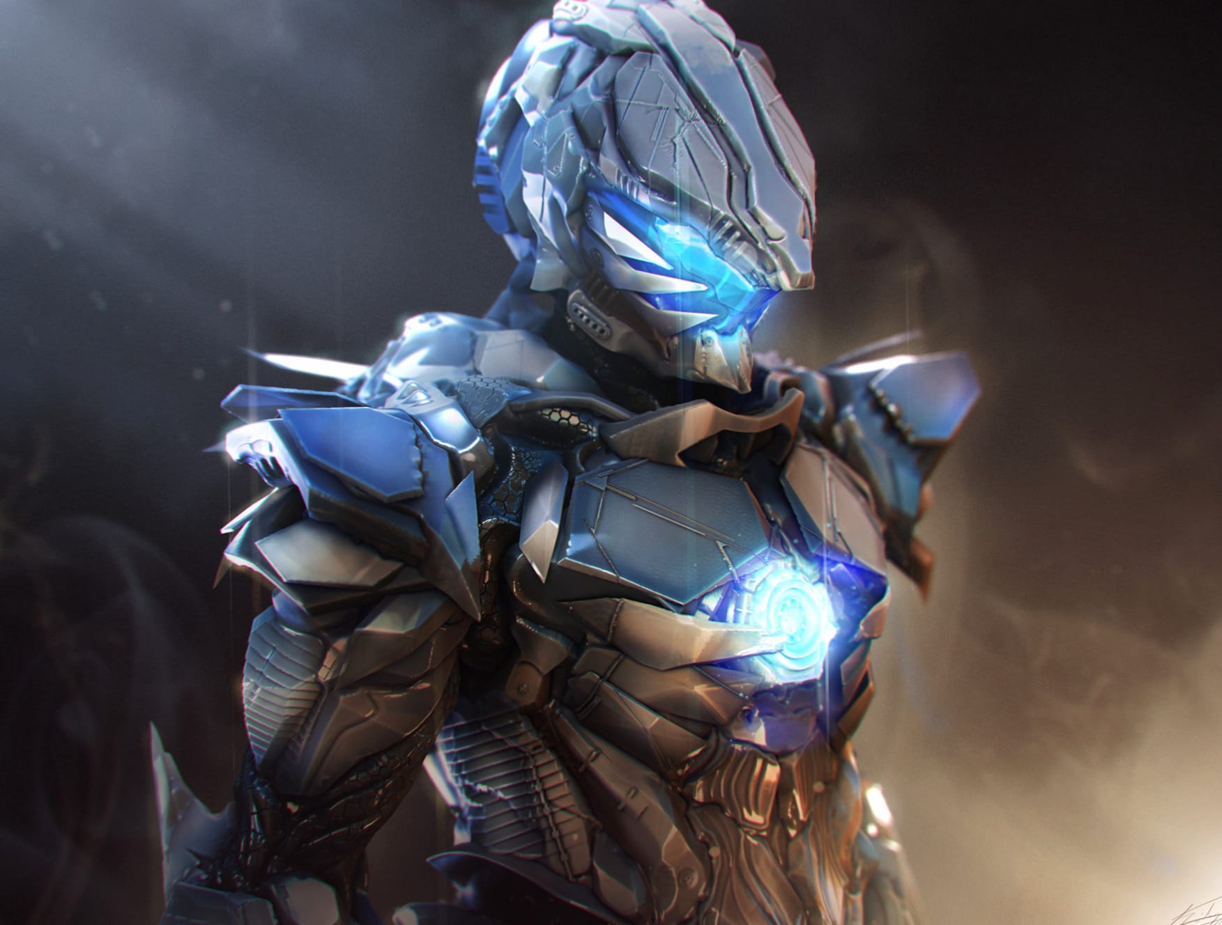 Futuristic Warrior A Stunning Sci-Fi wallpapers HD quality