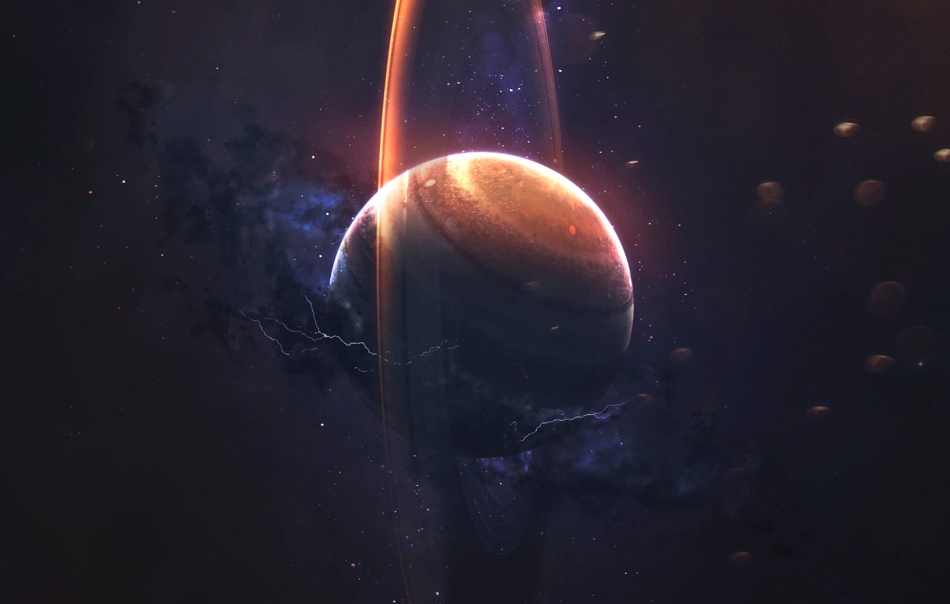 Galactic Horizons Sci-Fi Planet at 320 x 480 iPhone size wallpapers HD quality