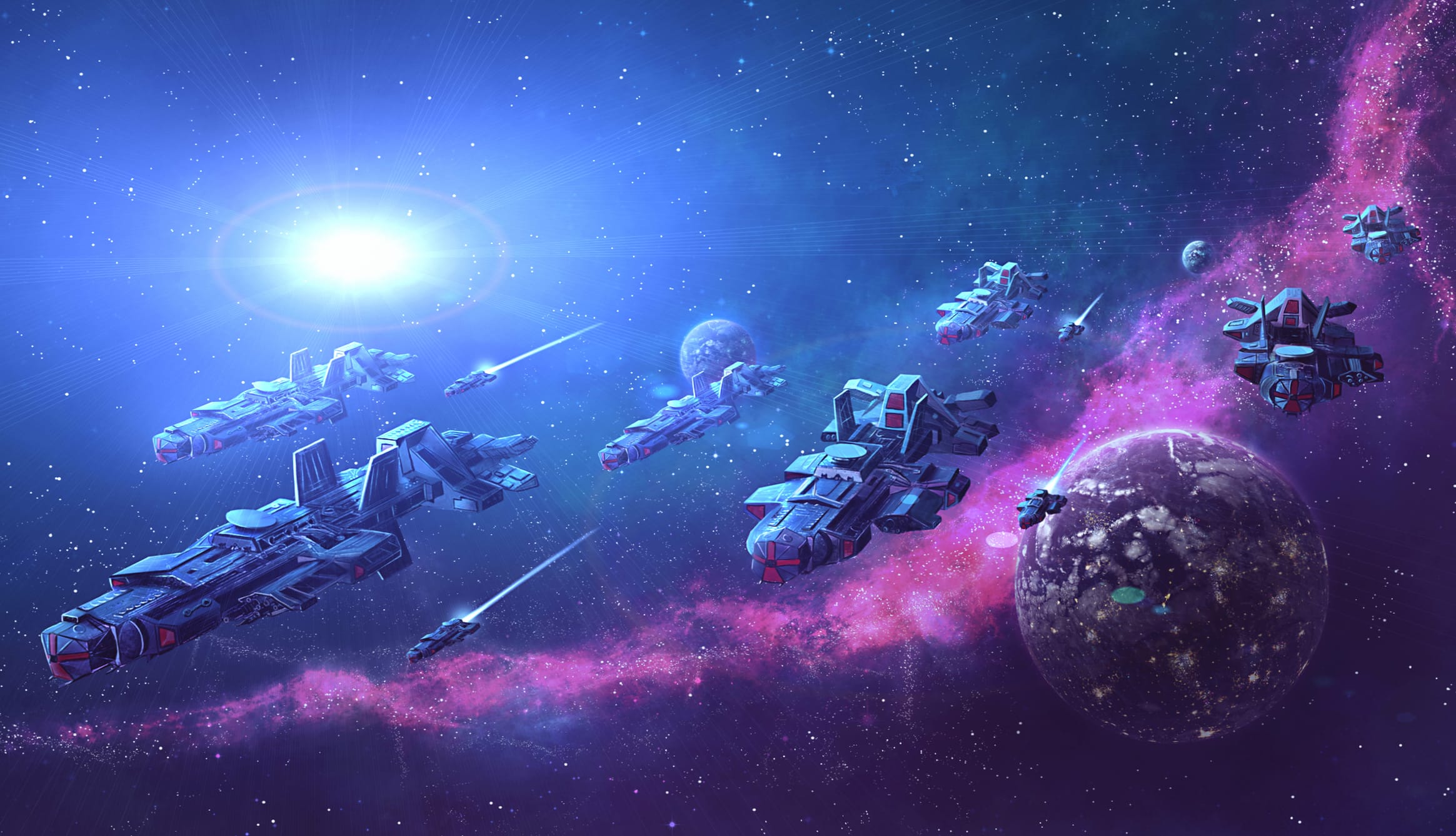 Galactic Odyssey of Space and Spaceships wallpapers HD quality