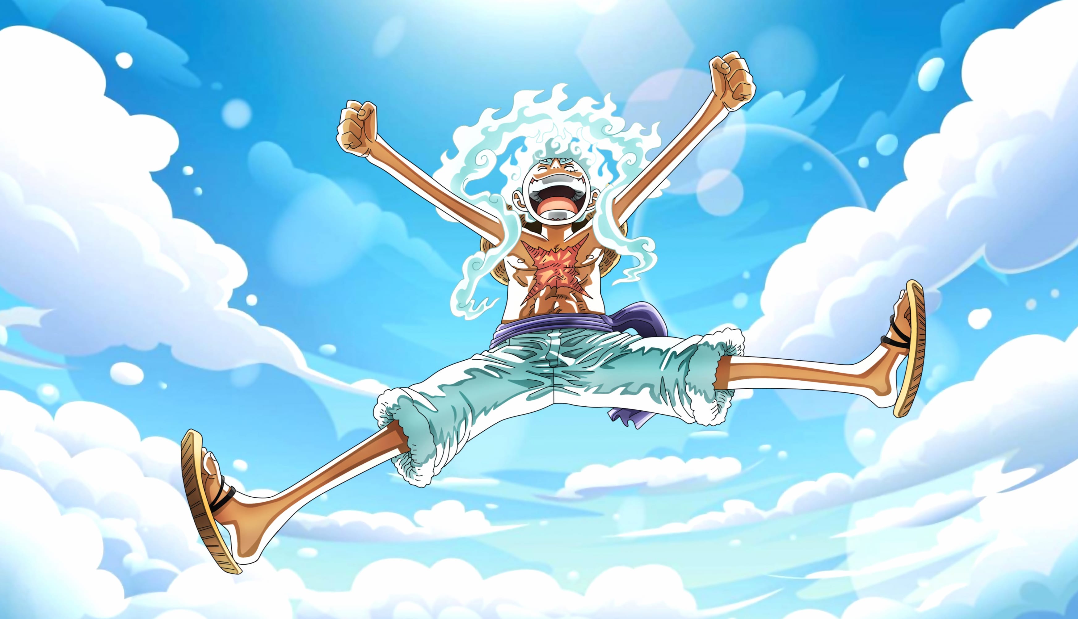 Gear 5 Monkey D. Luffy at 320 x 480 iPhone size wallpapers HD quality