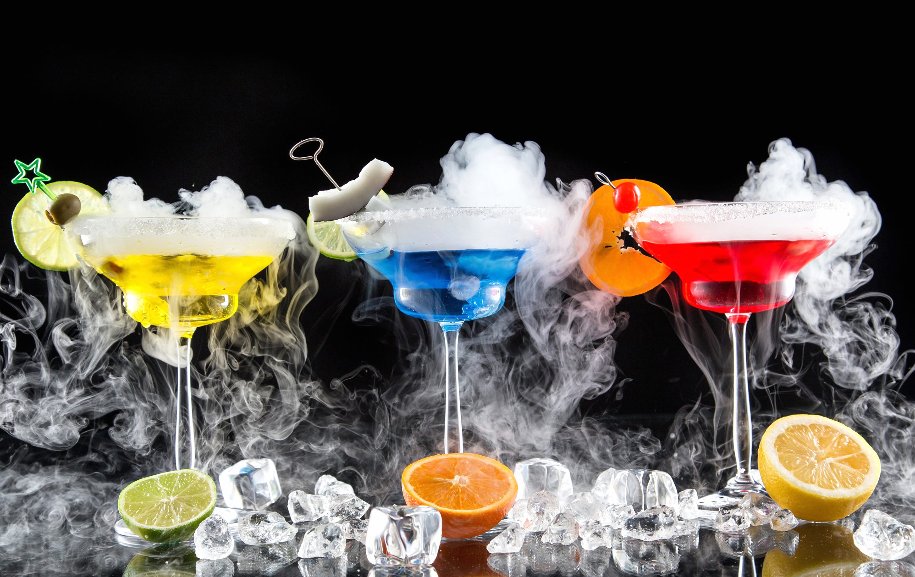 Glass Fruit Smoke Ice Cube Drink Food Cocktail wallpapers HD quality