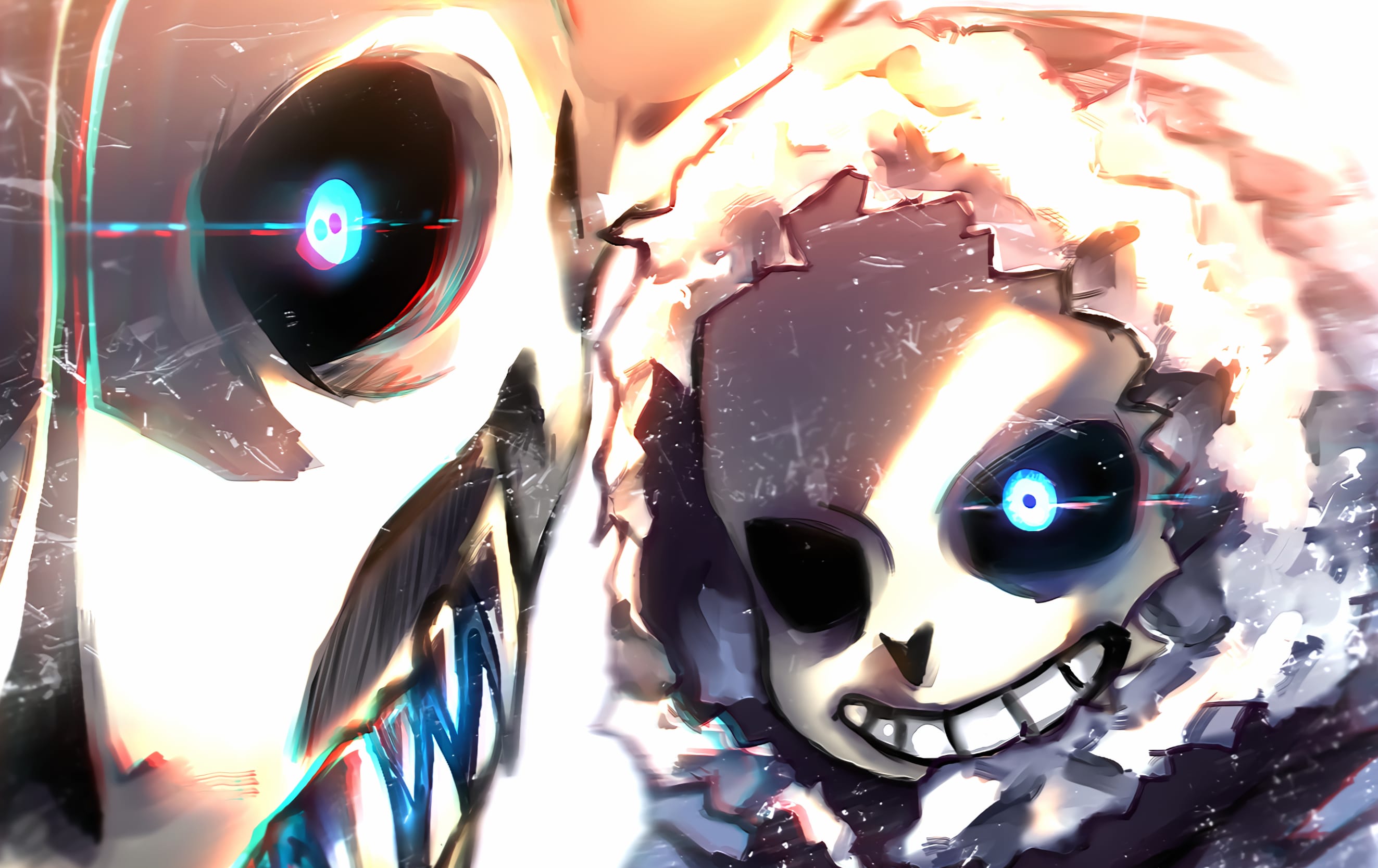 Glowing Eyes Sans from Undertale at 1536 x 864 HD size wallpapers HD quality