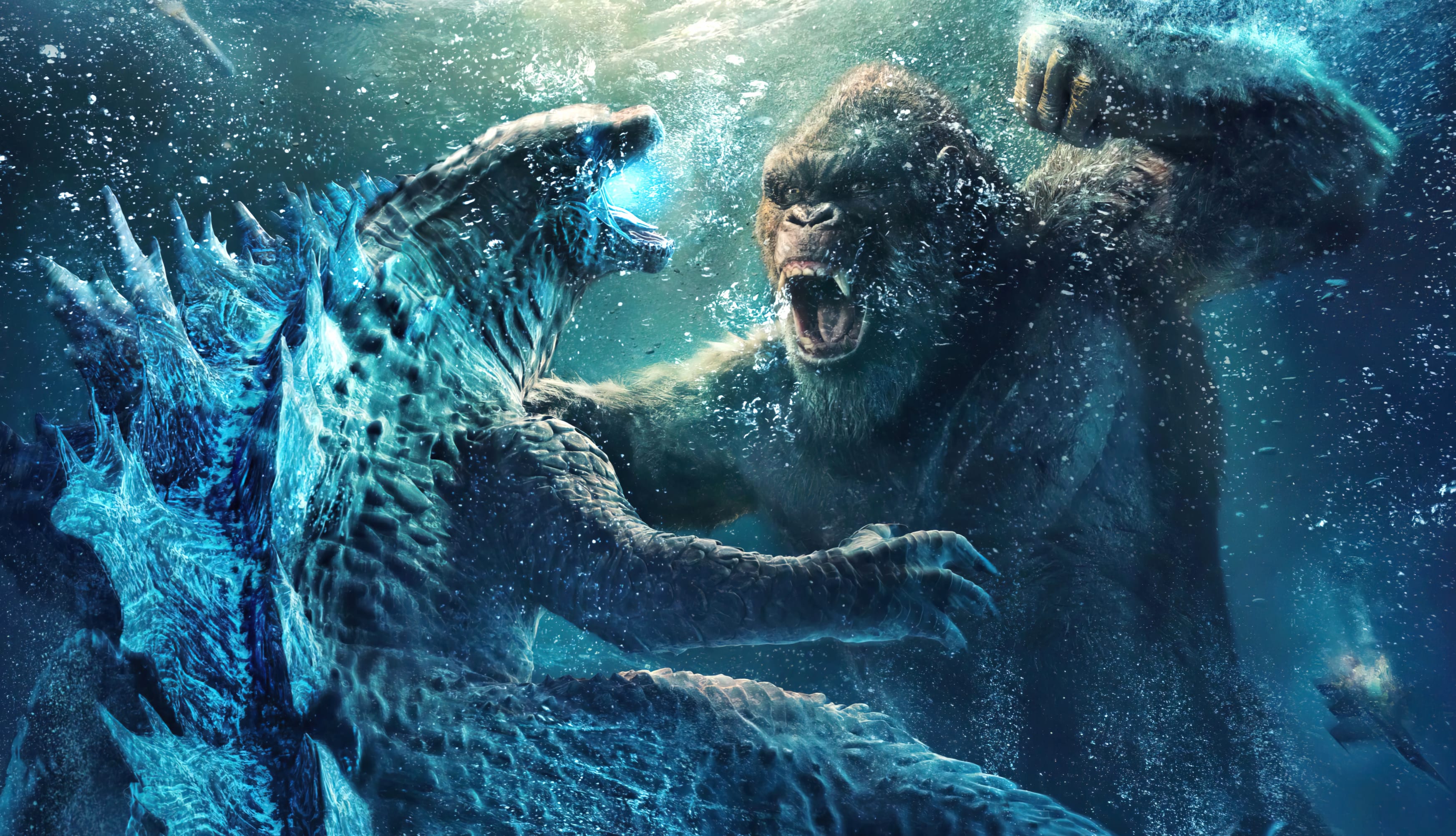 Godzilla vs. Kong Underwater Battle - at 1366 x 768 HD size wallpapers HD quality