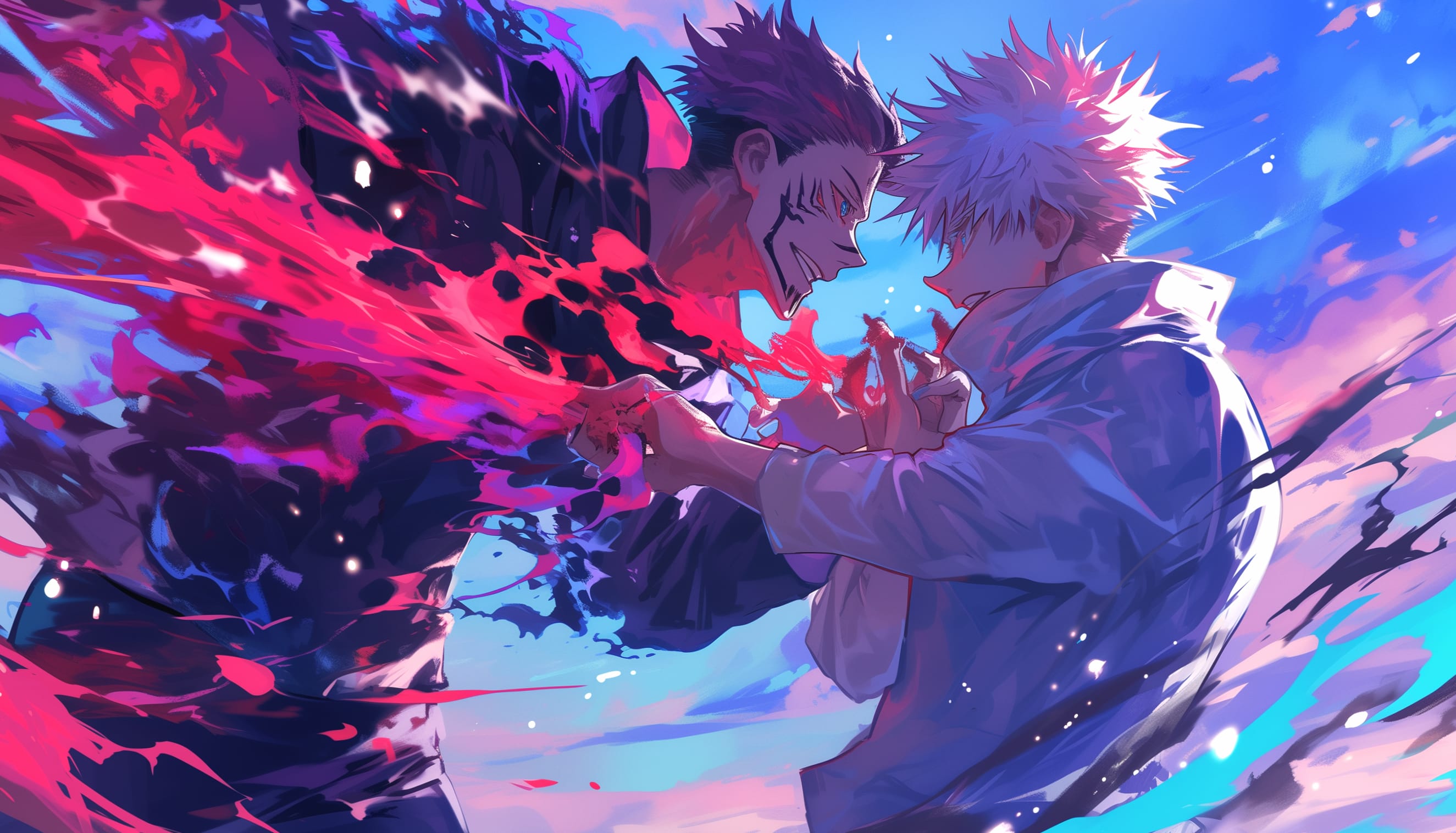 Gojo vs Sukuna Epic Showdown - Jujutsu Kaisen wallpapers HD quality