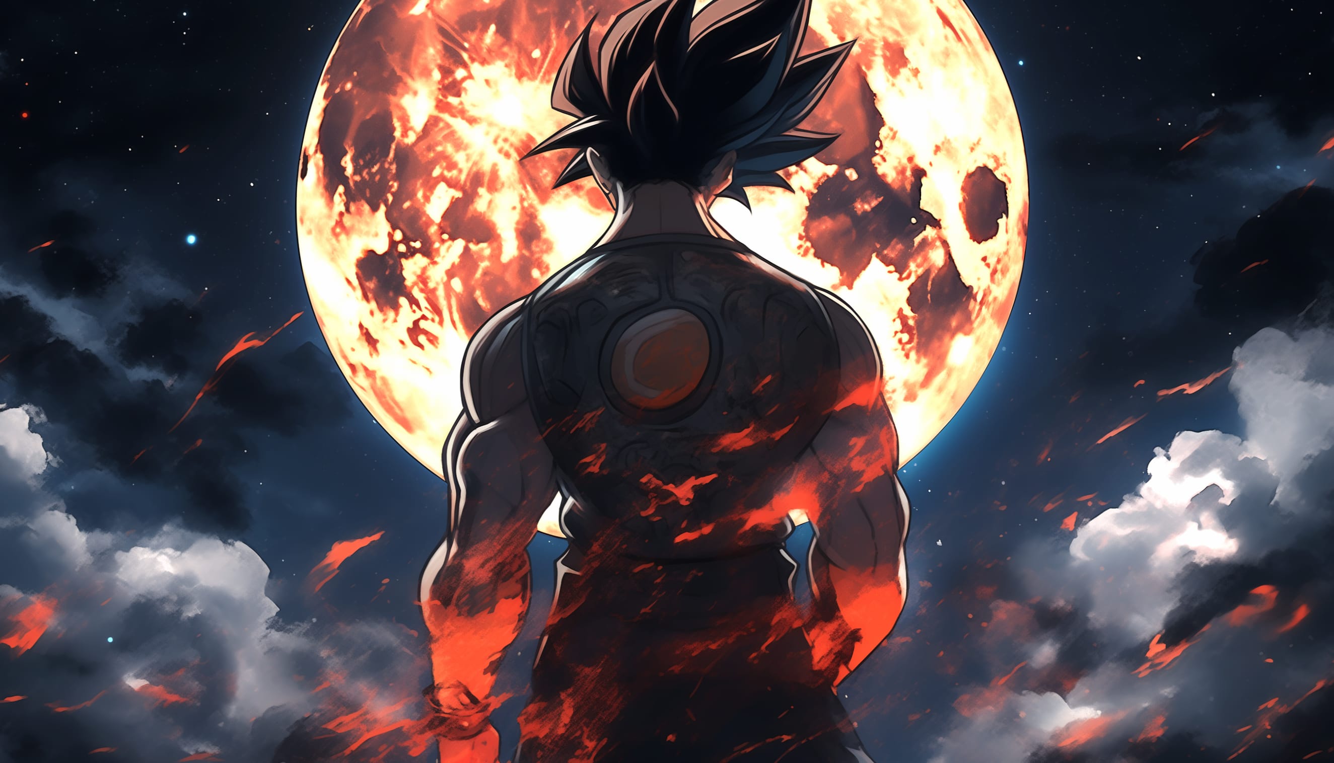 Goku Silhouette with Full Moon - Dragon Ball GT wallpapers HD quality