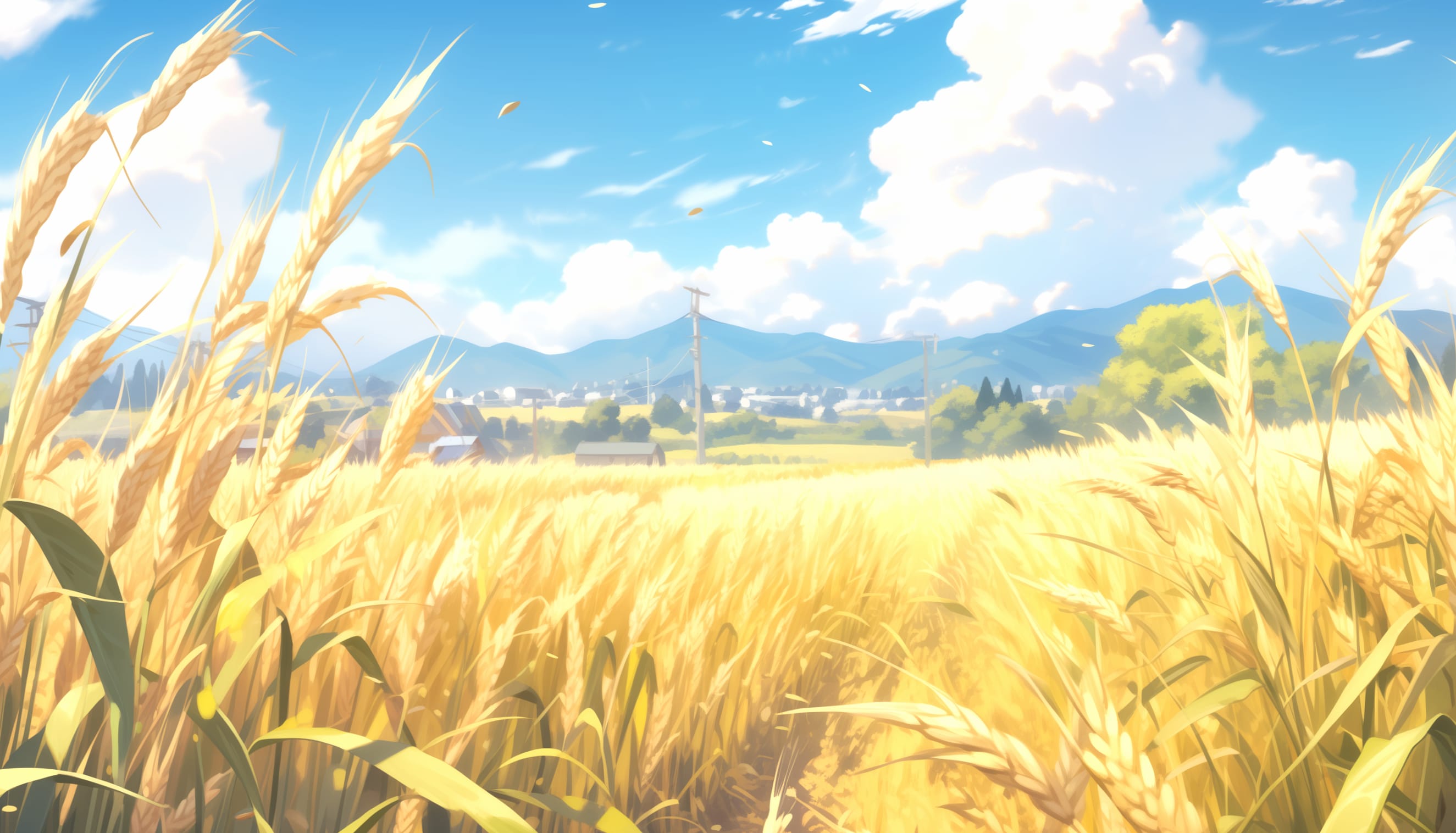 Golden Wheat Field Harvest at 1334 x 750 iPhone 7 size wallpapers HD quality