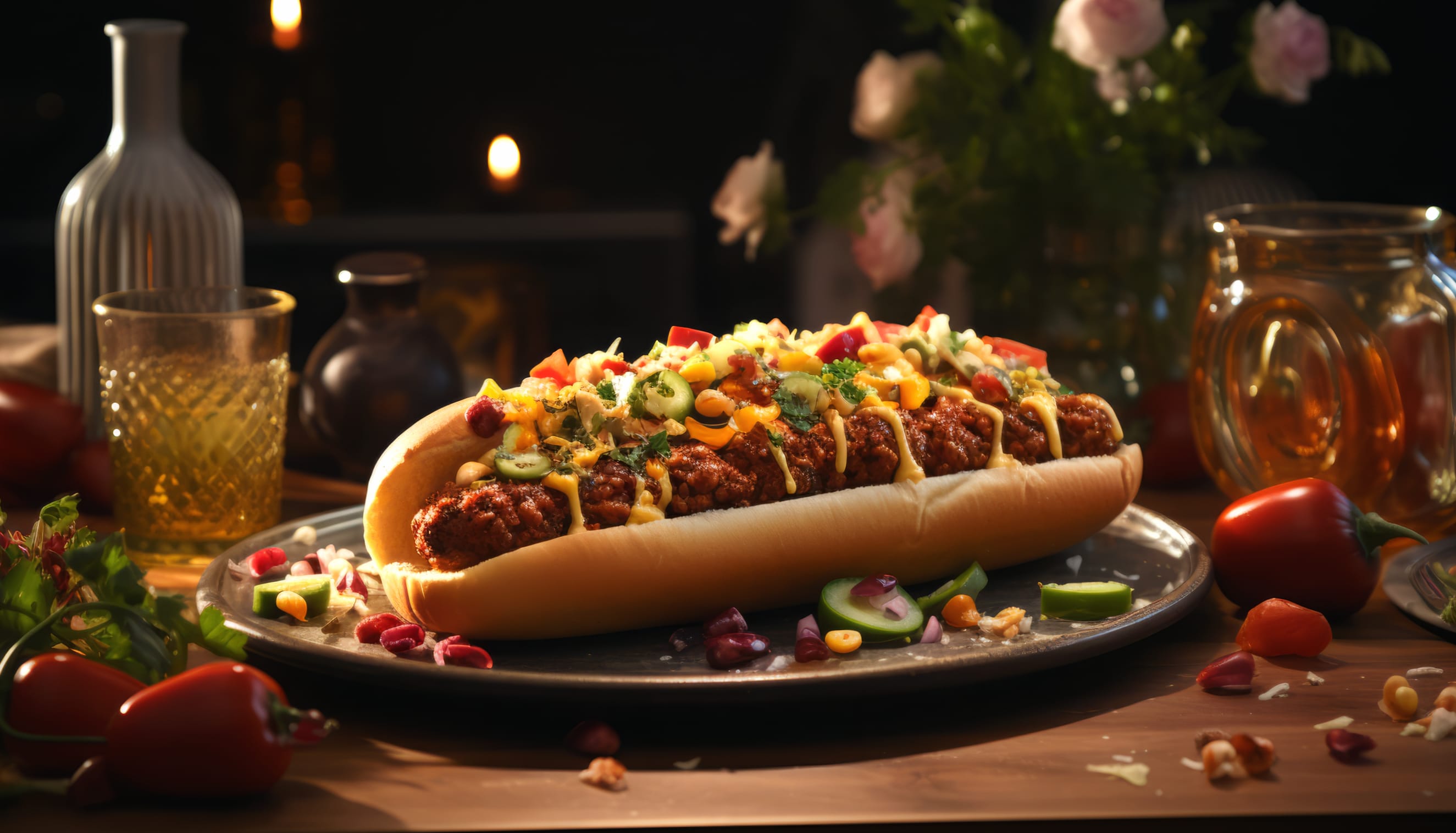 Gourmet Chili Hot Dog wallpapers HD quality