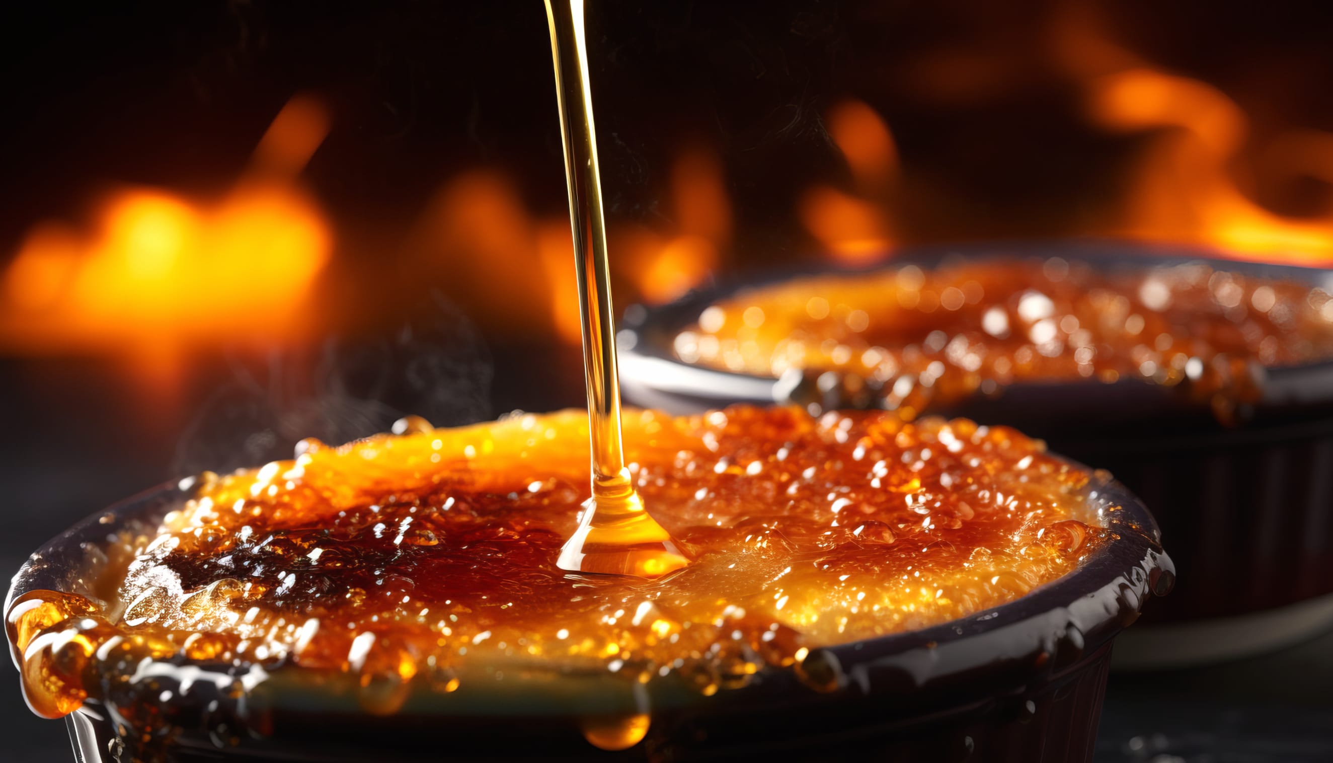 Gourmet Crème Brûlée - Fiery Sweet Delight wallpapers HD quality