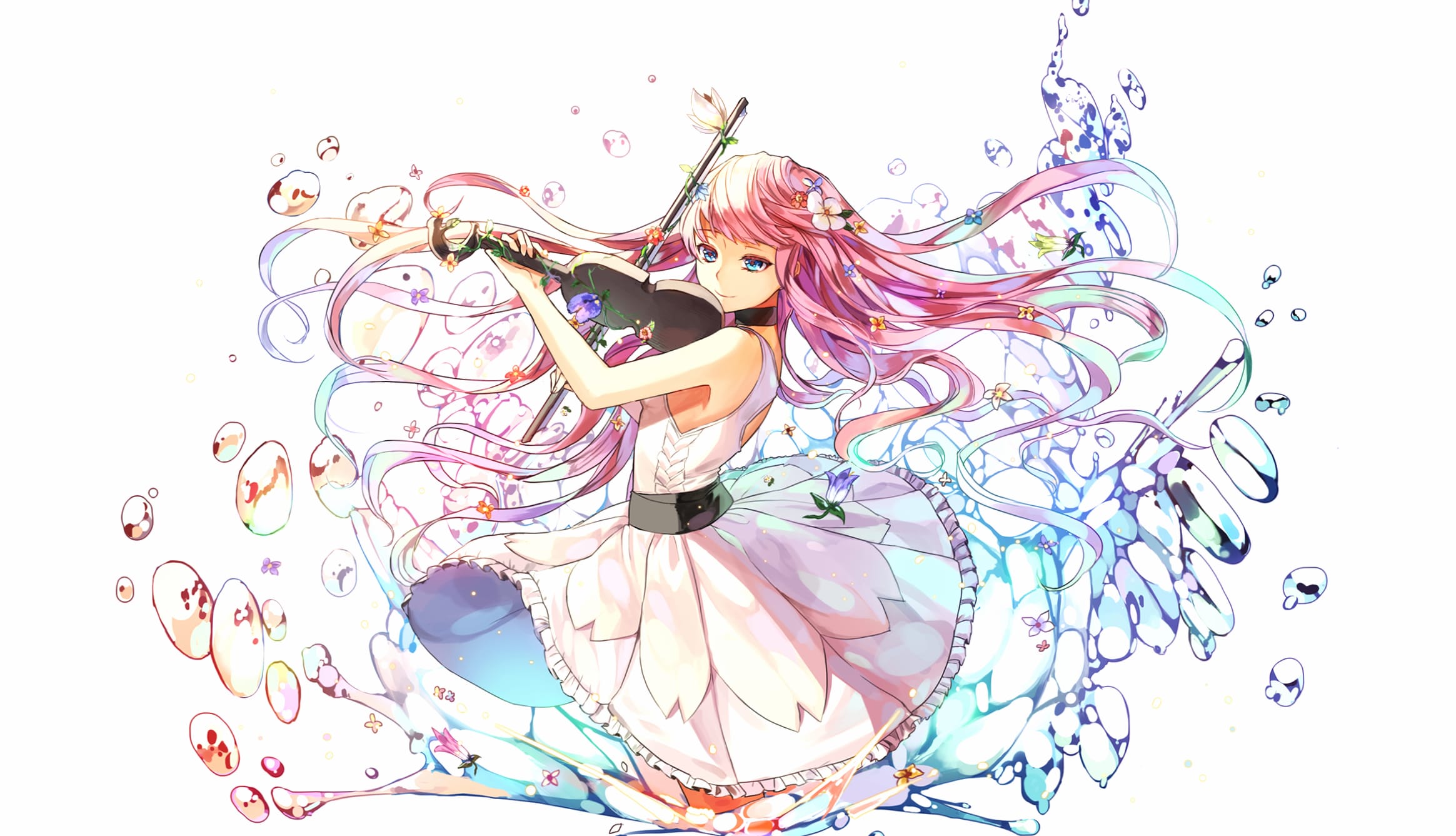 Graceful Melodies An Anime Violinist at 2048 x 2048 iPad size wallpapers HD quality