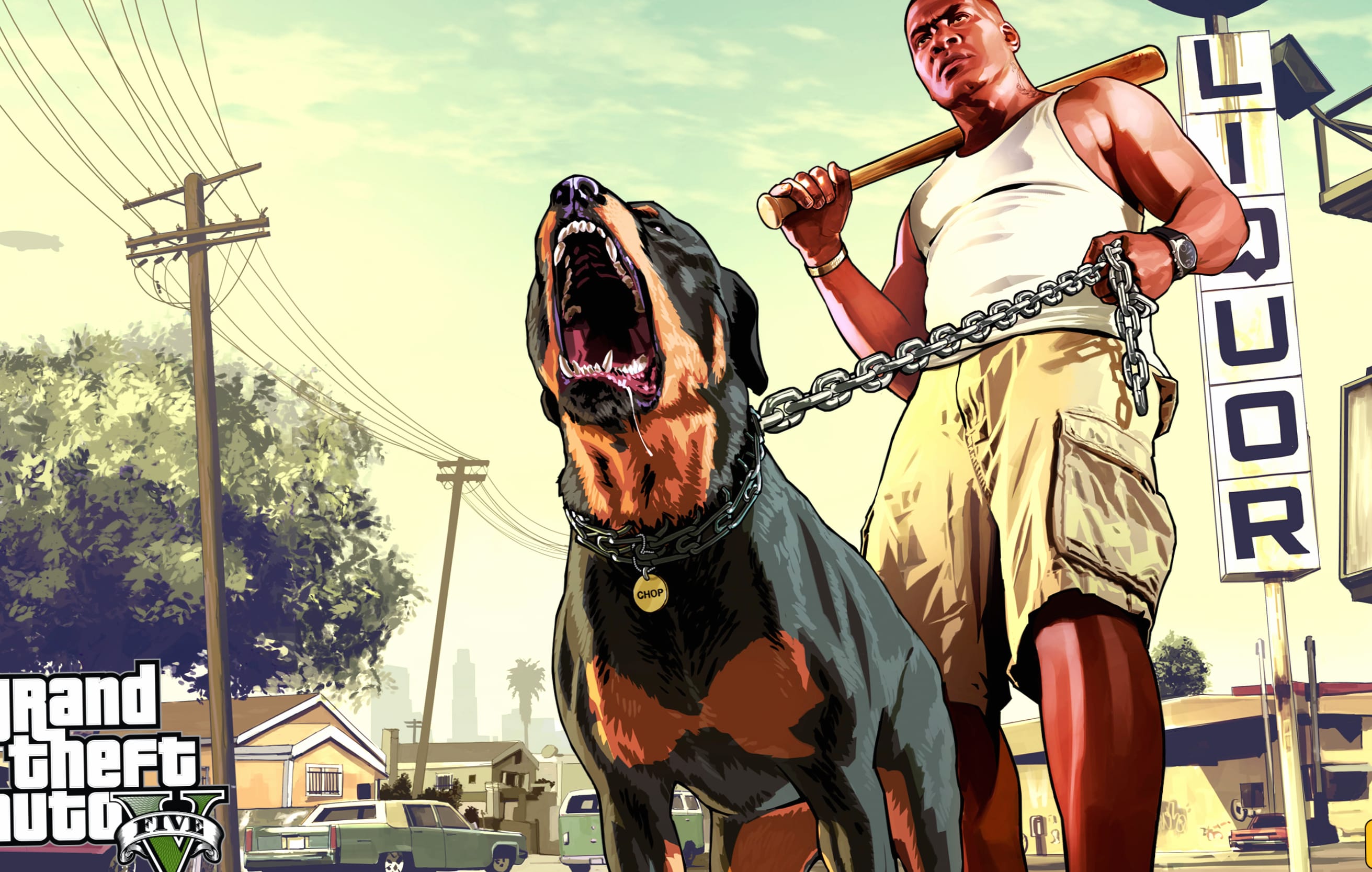 Grand Theft Auto V Franklin and Chop wallpapers HD quality