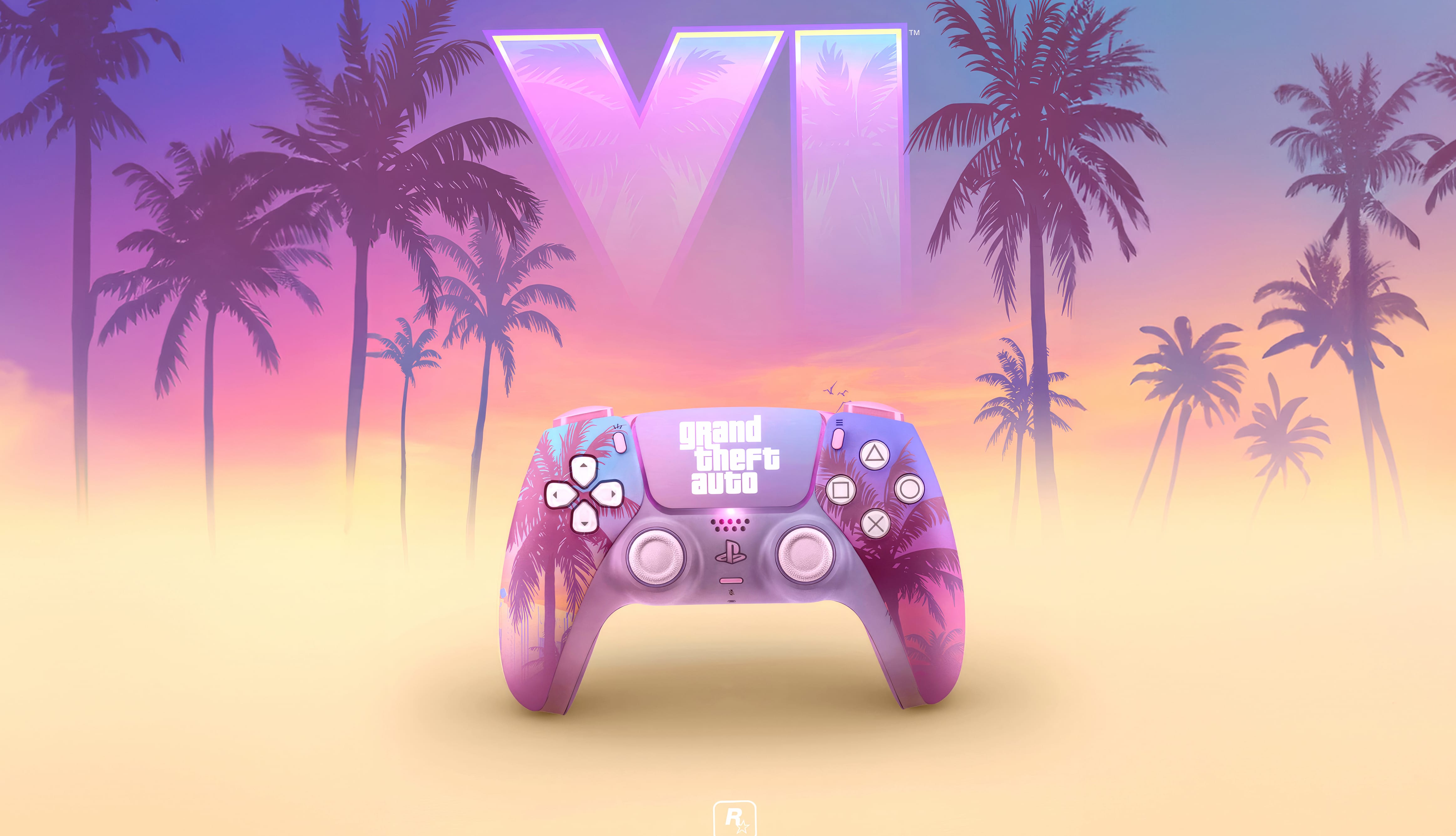 Grand Theft Auto VI Themed Game Controller wallpapers HD quality