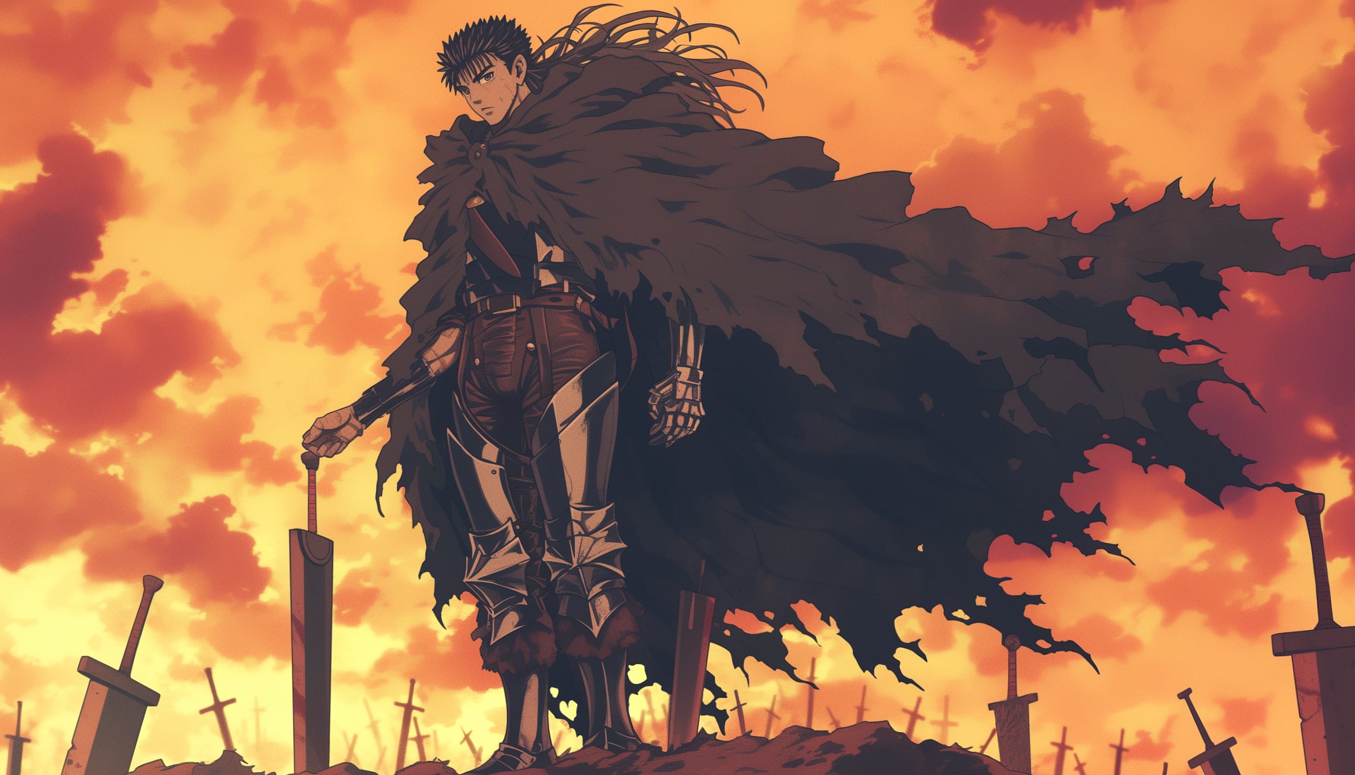 Guts The Black Swordsman at 640 x 960 iPhone 4 size wallpapers HD quality