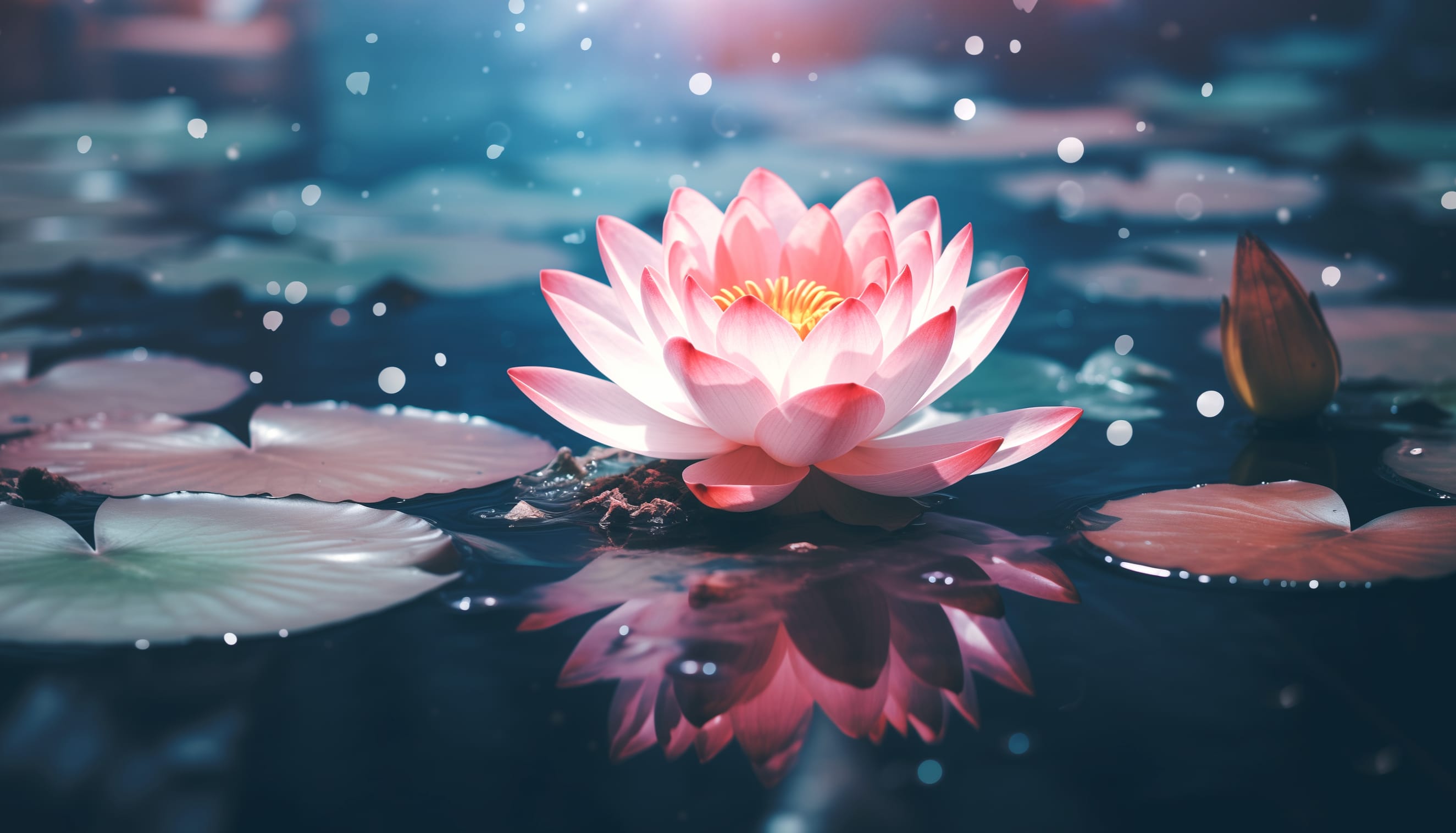 H1Enchanting Lotus - Peaceful Water Bloom Background wallpapers HD quality