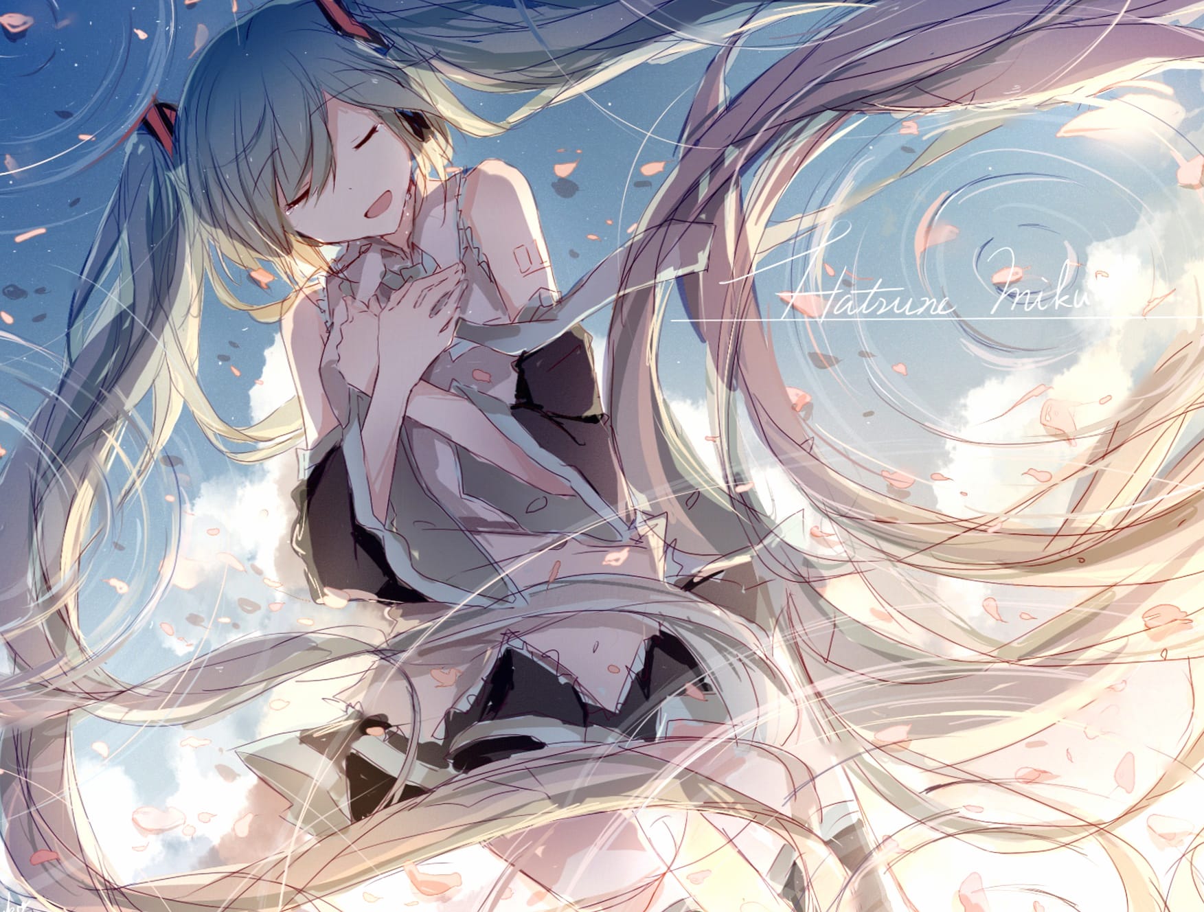 Hatsune Miku Anime Music at 320 x 480 iPhone size wallpapers HD quality