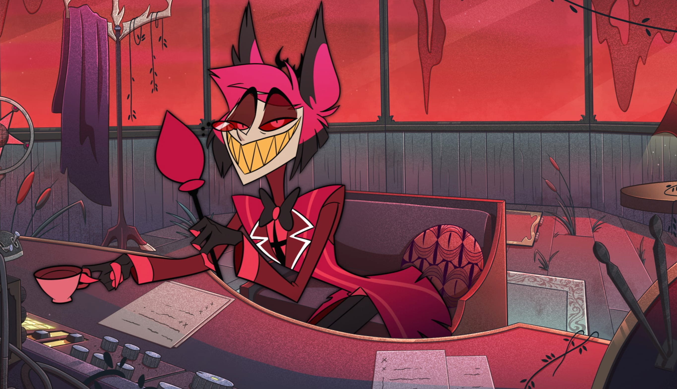 Hazbin Hotel Alastor - Animated Show Desktop Background at 640 x 960 iPhone 4 size wallpapers HD quality