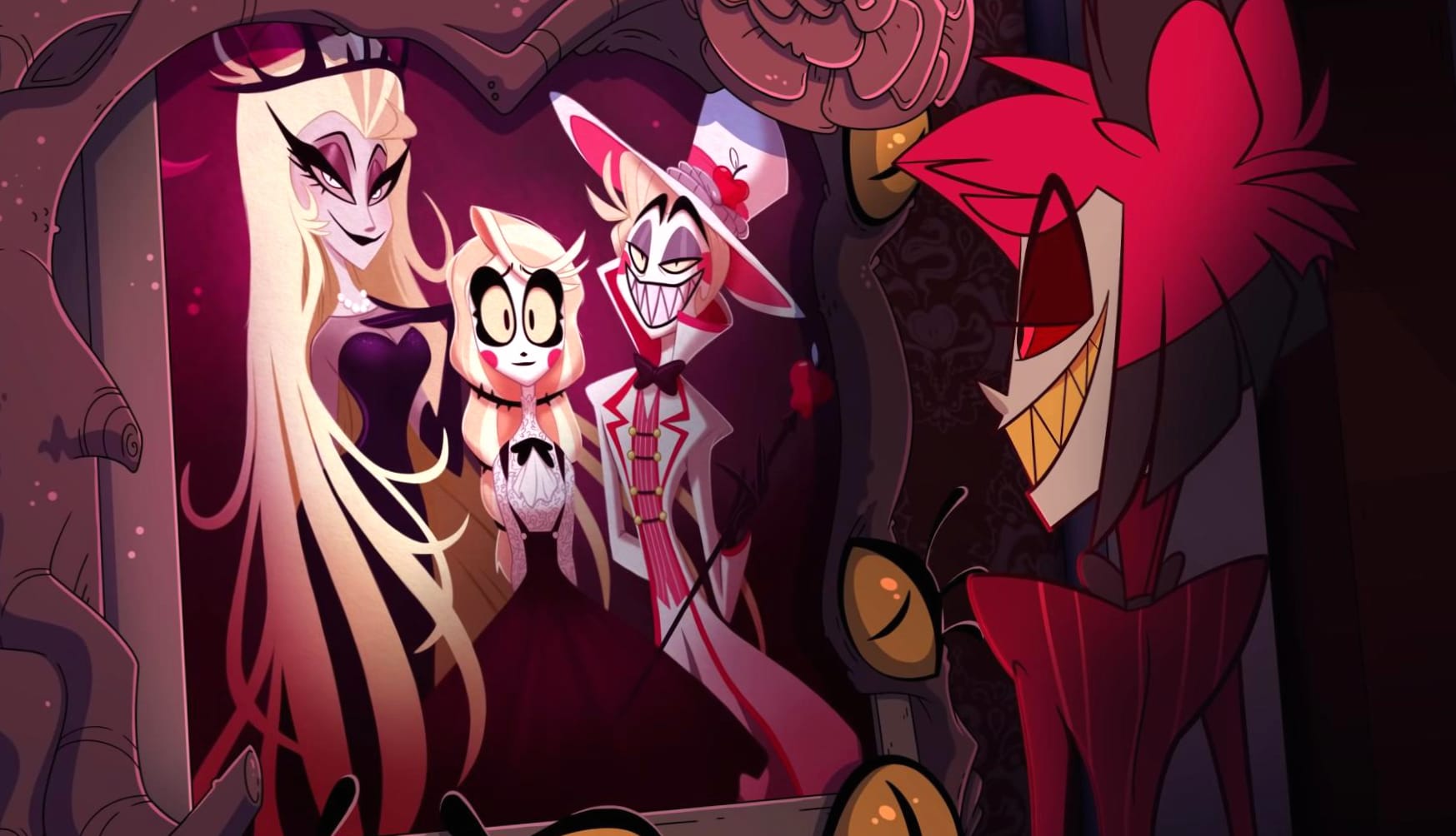 Hazbin Hotel Characters - Charlie and Alastor Desktop Background wallpapers HD quality