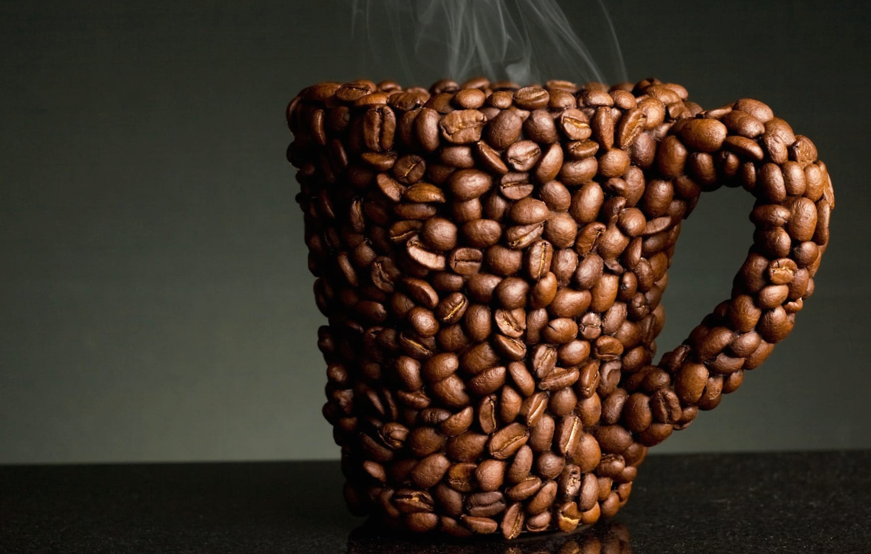 HD Wallpaper of a Coffee Cup Made from Coffee Beans at 1280 x 960 size wallpapers HD quality