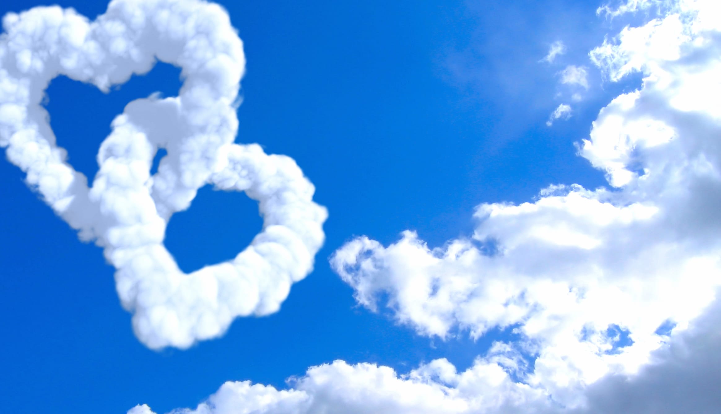 Heart-shaped Clouds Love in the Sky wallpapers HD quality