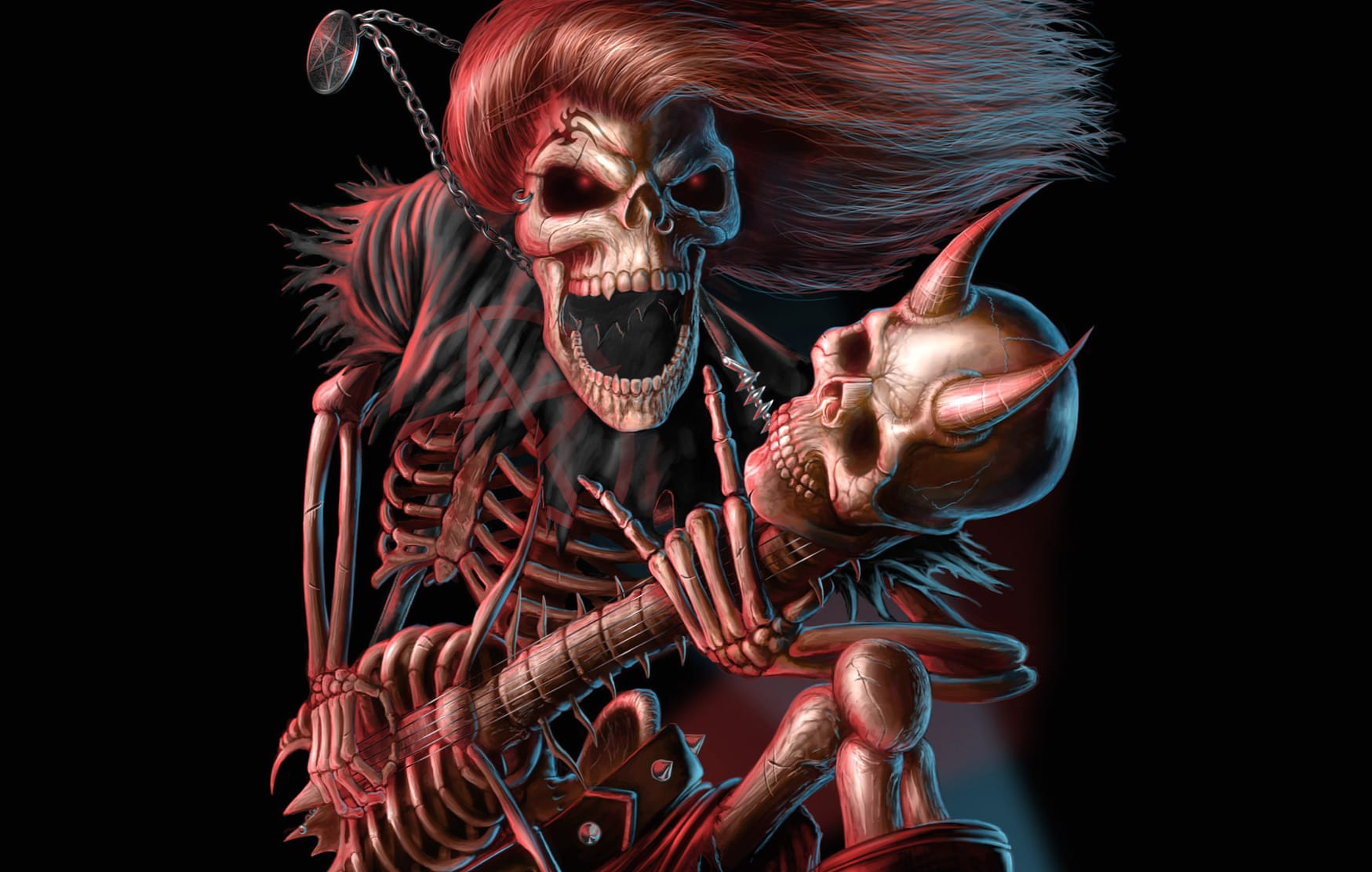 Heavy Metal Skeleton Guitar wallpapers HD quality