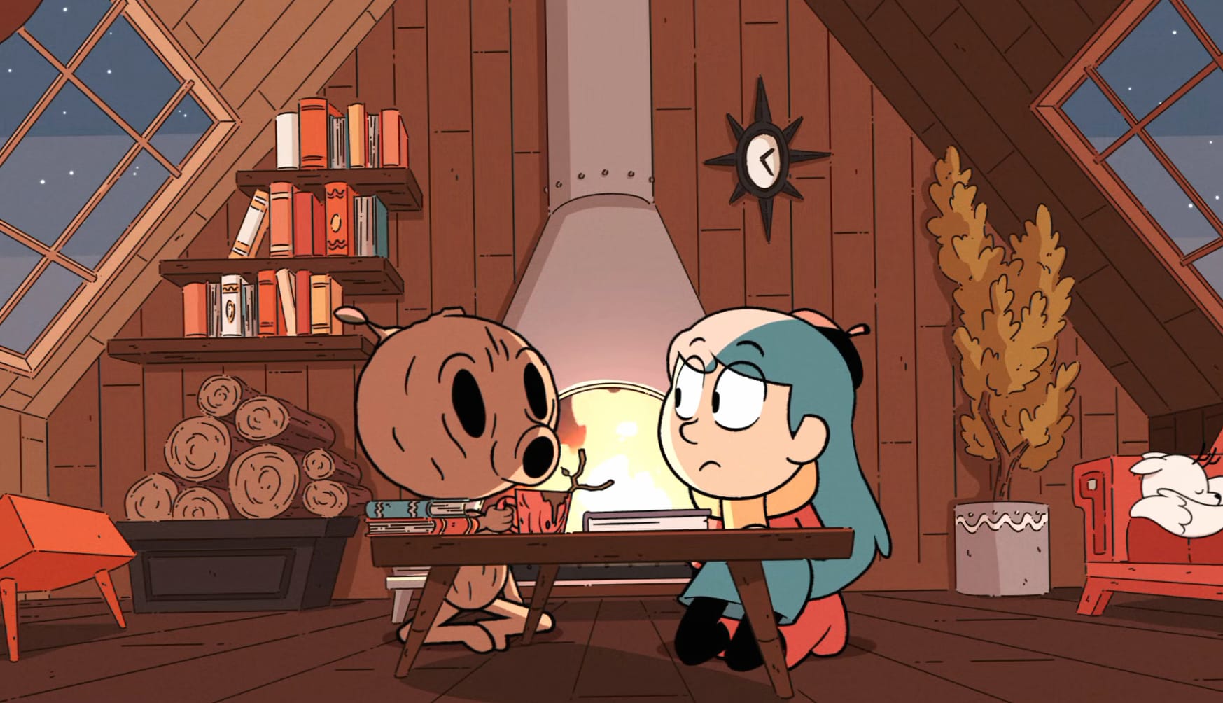 Hilda Cartoon Cozy Cabin at 320 x 480 iPhone size wallpapers HD quality