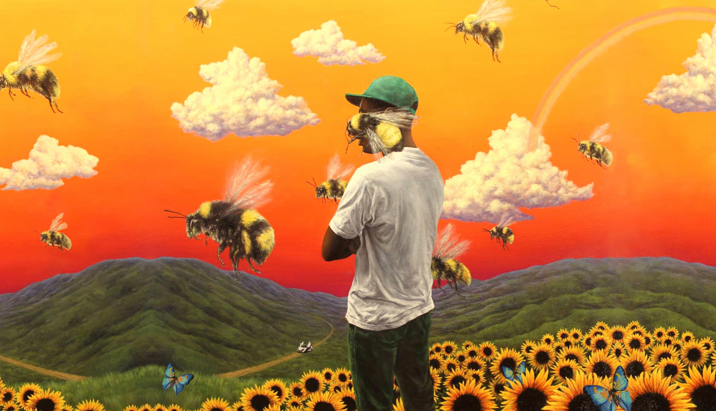 Hip-Hop Artist Amidst Sunflowers wallpapers HD quality