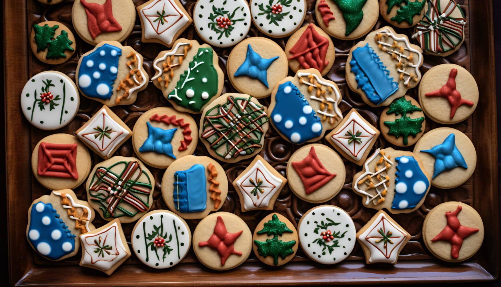 Holiday Baked Treats - Festive Cookies at 320 x 480 iPhone size wallpapers HD quality