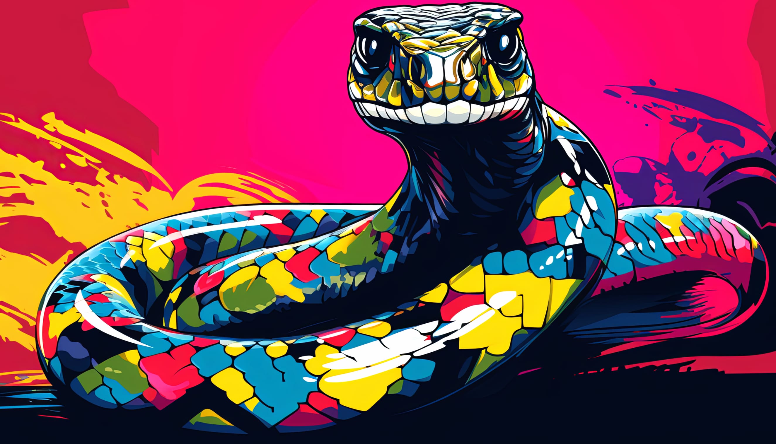 Hypnotic AI Snake Art at 1334 x 750 iPhone 7 size wallpapers HD quality