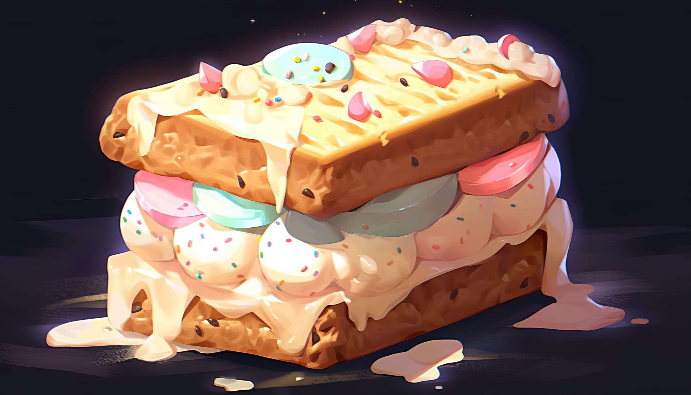 Ice Cream Cookie Wallpaper at 2048 x 2048 iPad size wallpapers HD quality