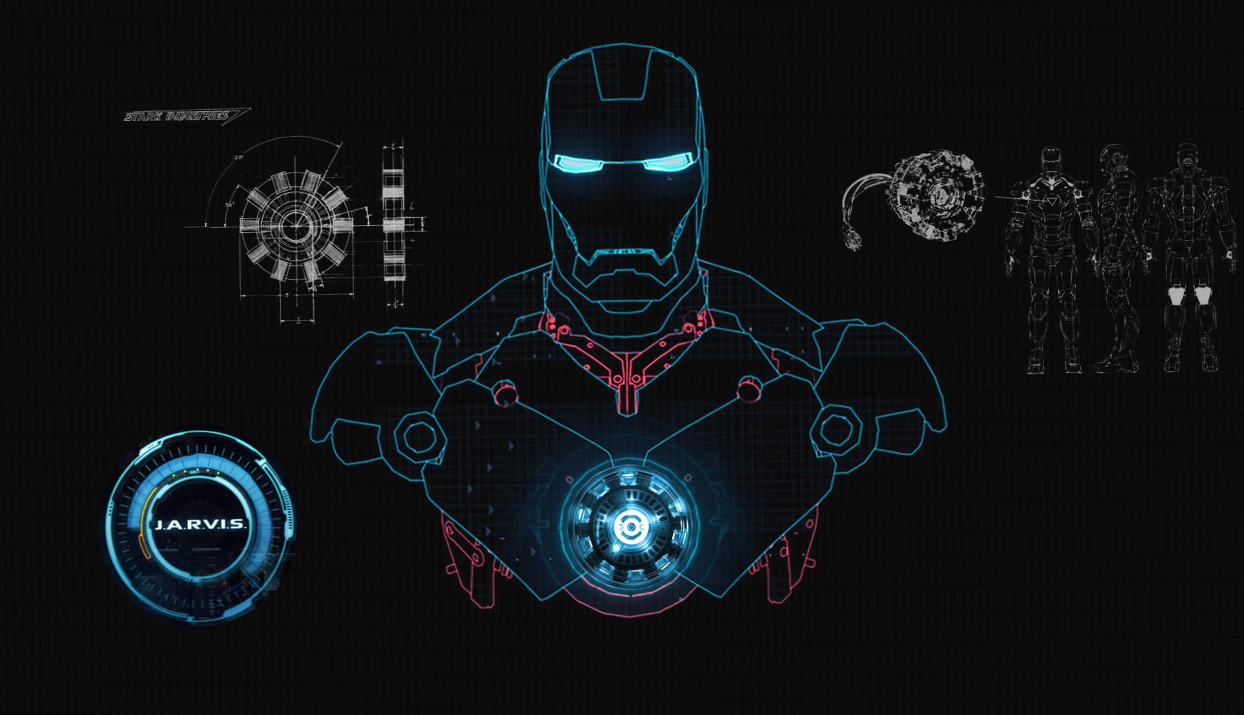 Iron Man Tech Blueprint wallpapers HD quality