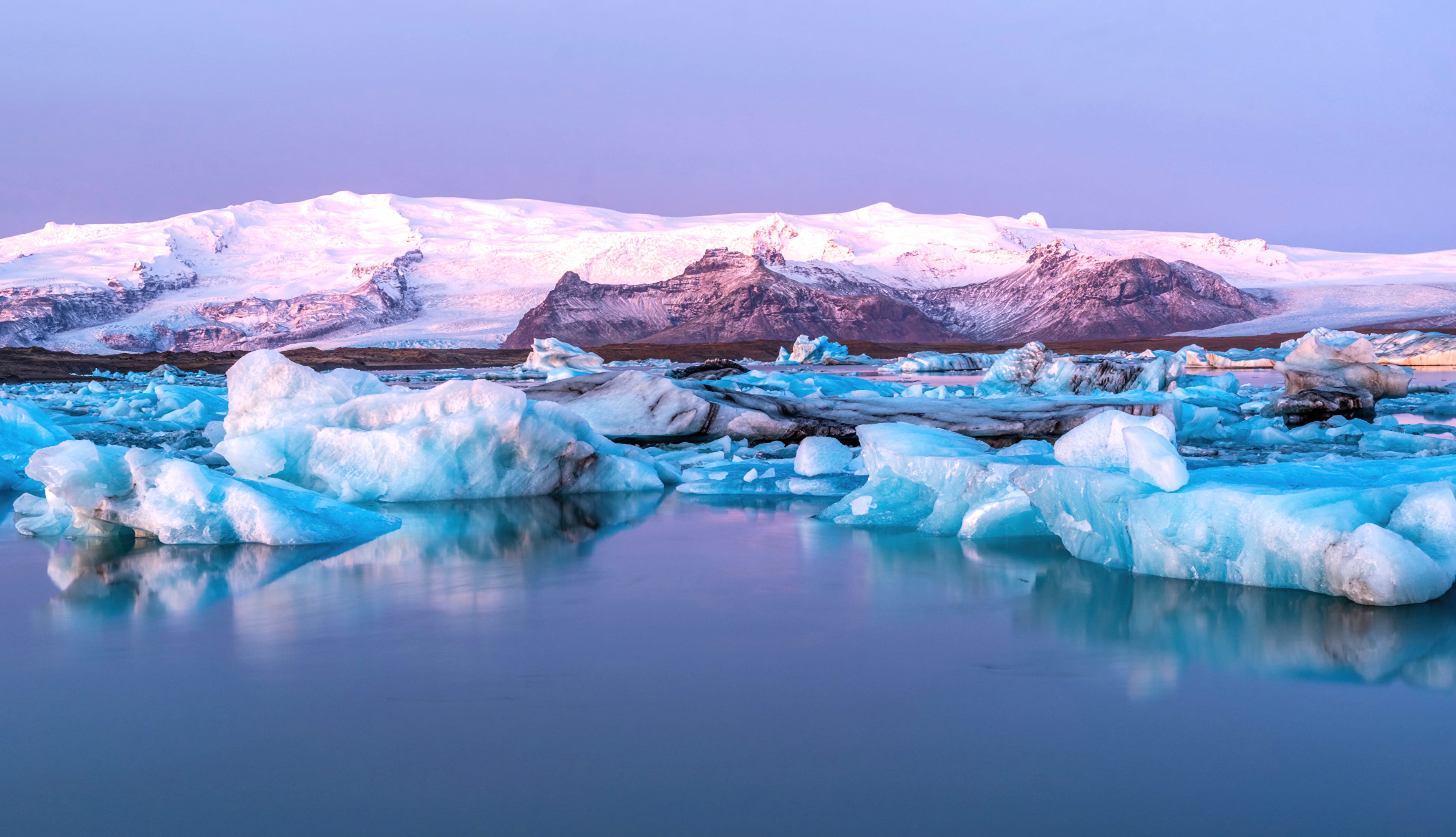 Jokulsarlon Glacier Lagoon Panorama at 1536 x 864 HD size wallpapers HD quality