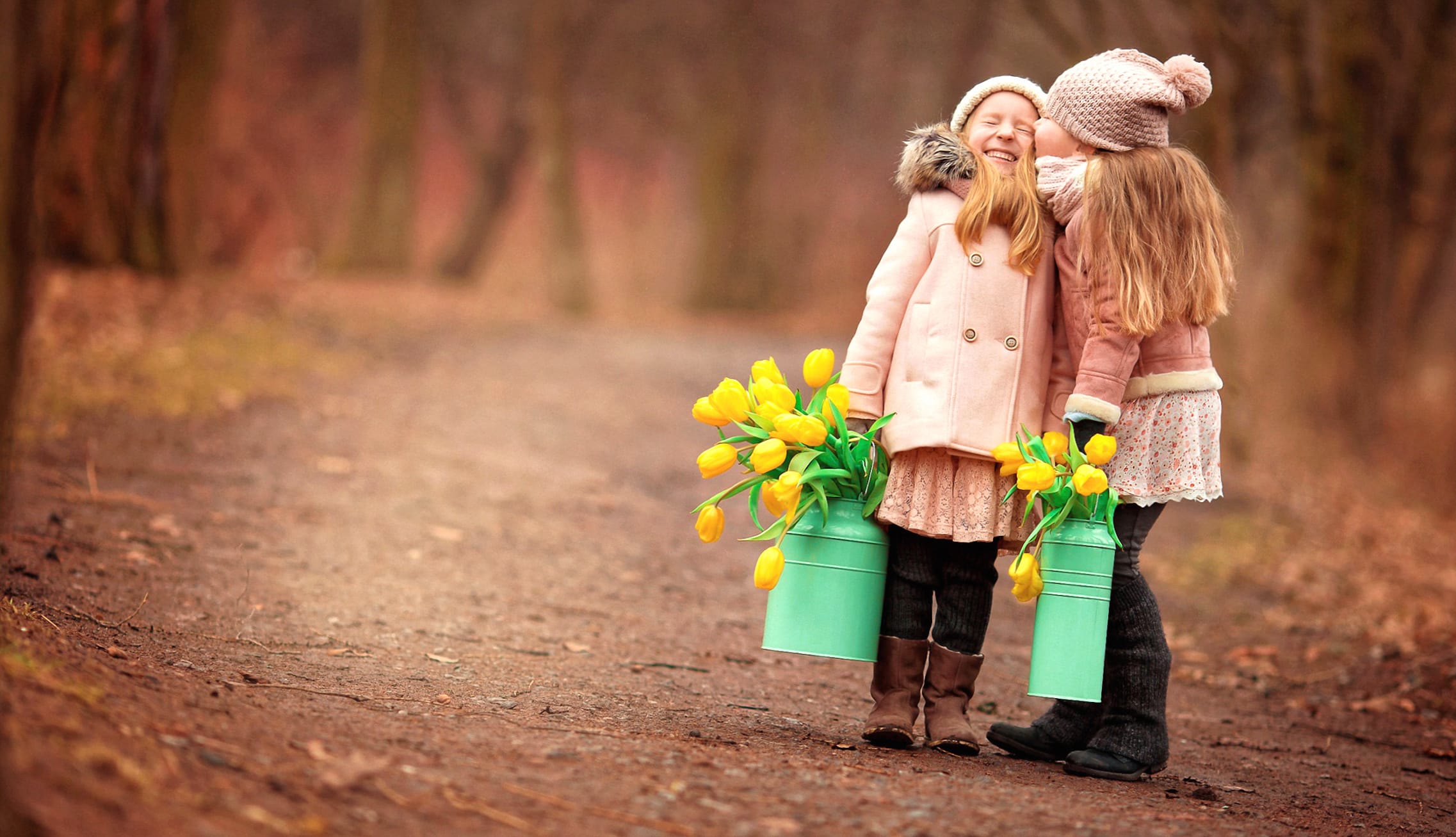 Joyful Moments of Kids Embracing Nature and Friendship at 1920 x 1080 HD size wallpapers HD quality