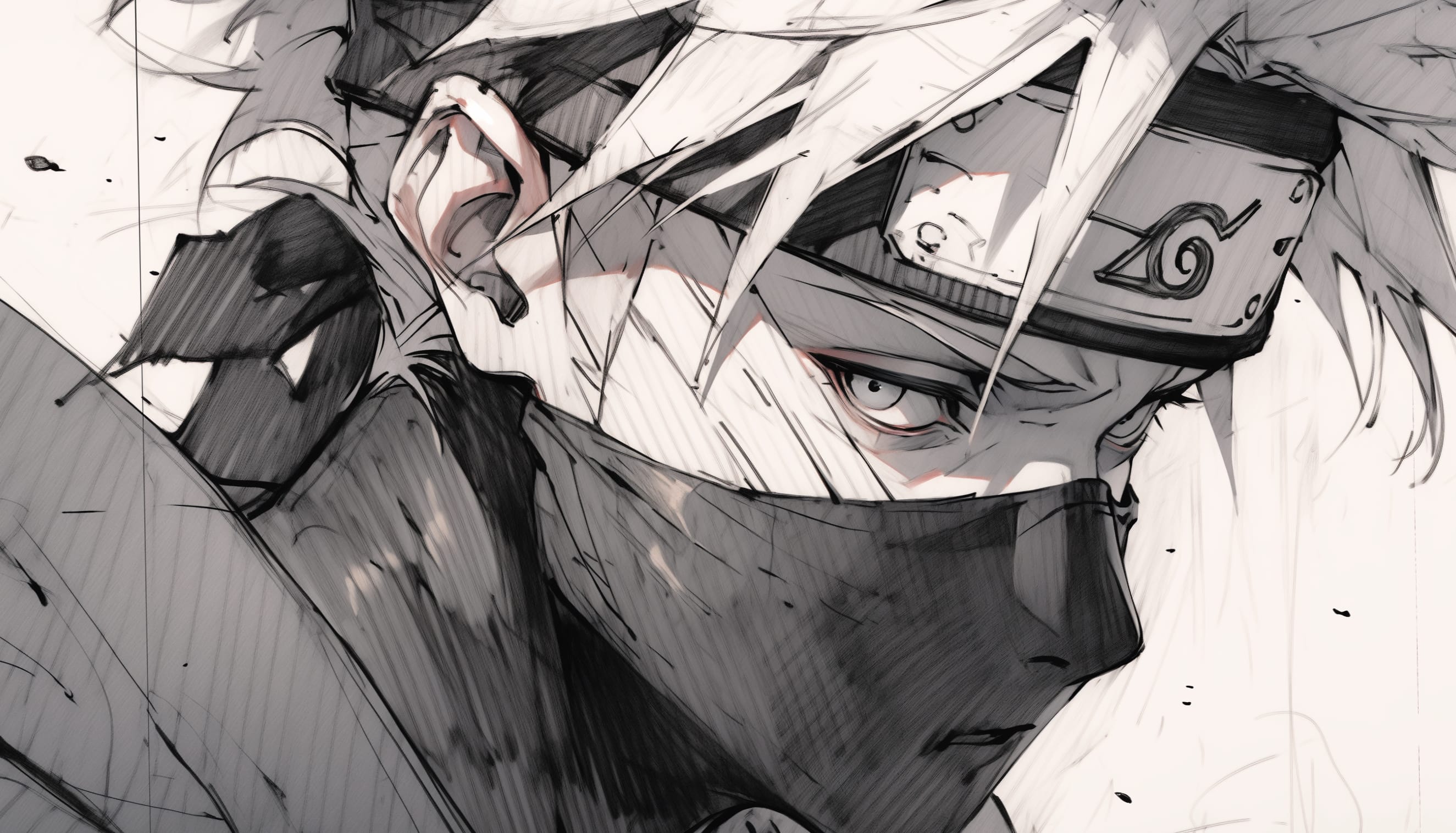 Kakashi Hatake - Anime Ninja Art at 2048 x 2048 iPad size wallpapers HD quality