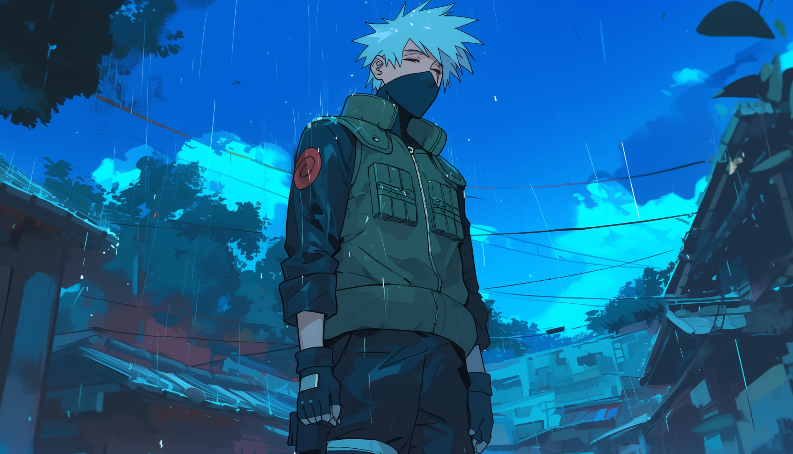 Kakashi Hatake Rain Scene HD Anime Wallpaper wallpapers HD quality