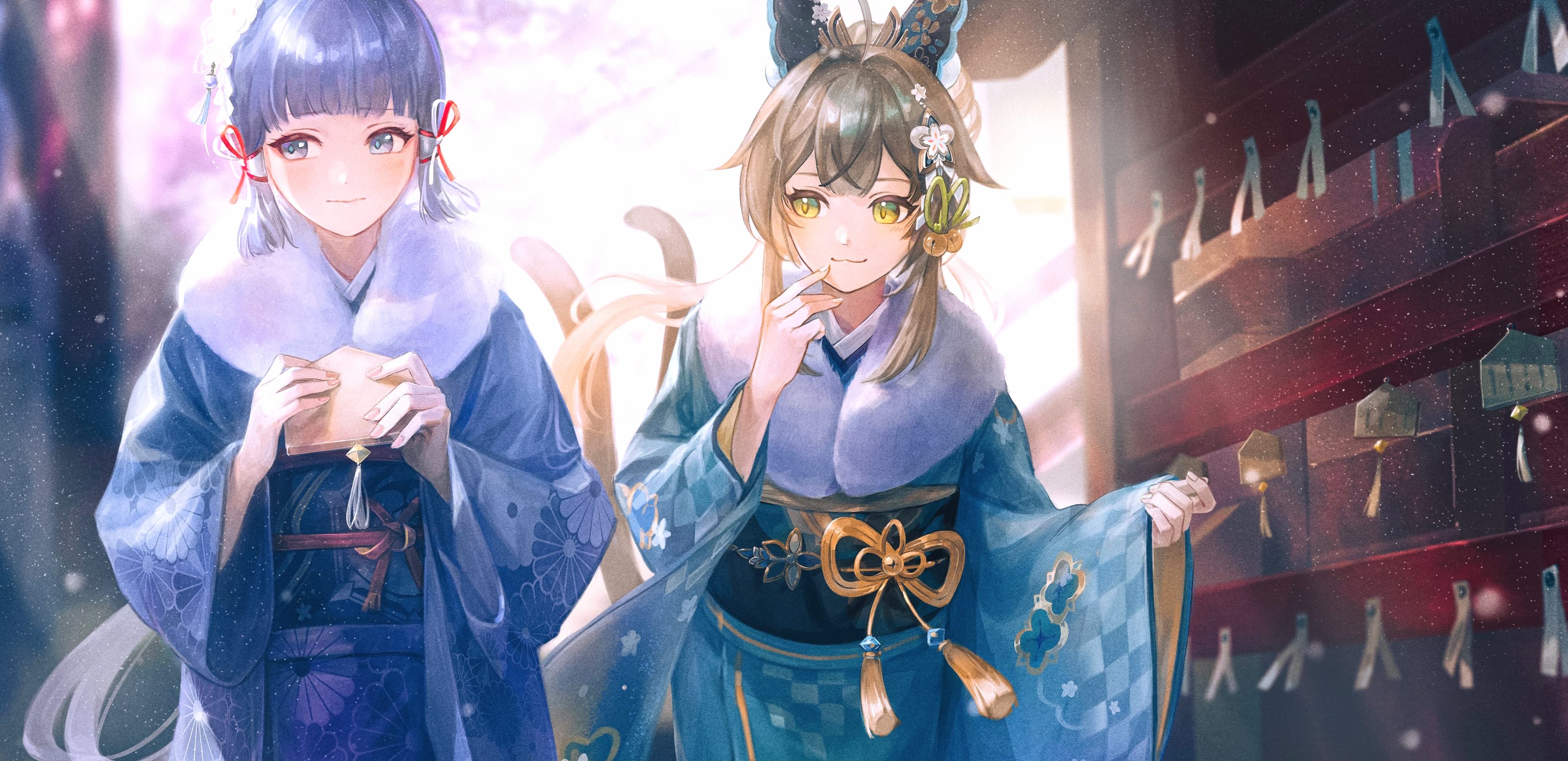 Kamisato Ayaka (Genshin Impact) Kirara (Genshin Impact) Video Game Genshin Impact wallpapers HD quality