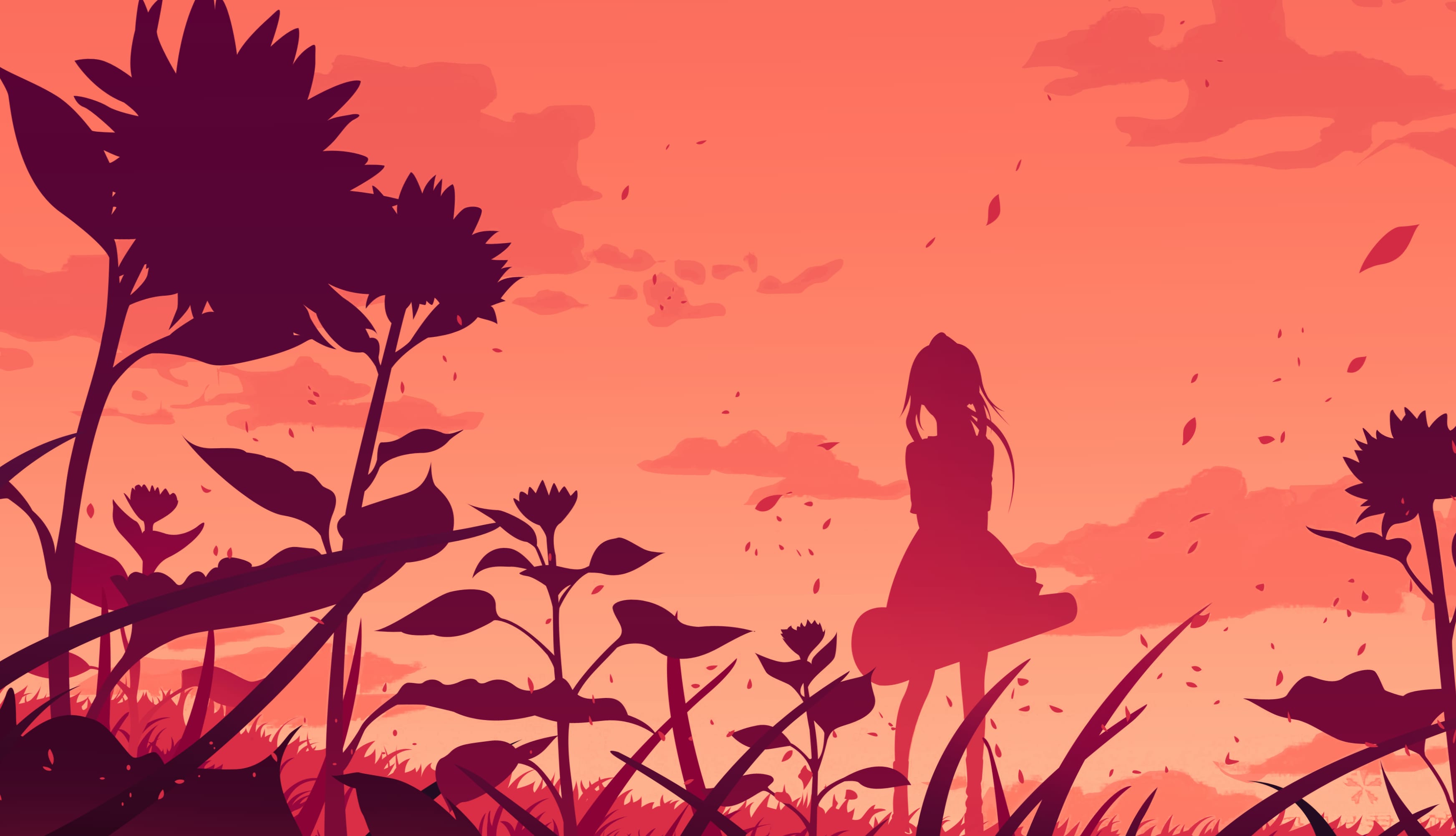 Kaori Miyazono Orange Silhouette in at 1366 x 768 HD size wallpapers HD quality